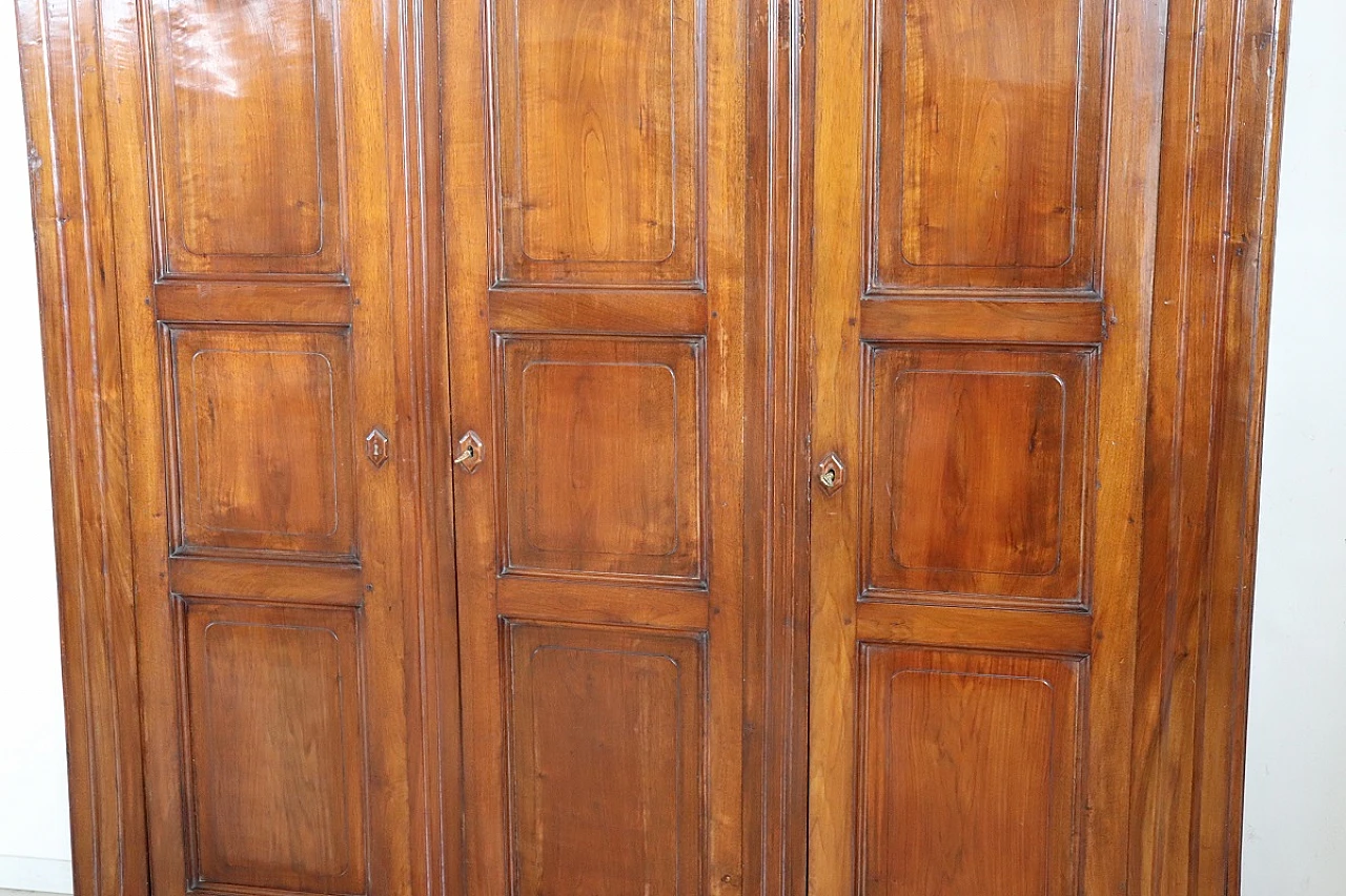 Louis Philippe solid walnut three-door wardrobe, mid-19th century 3