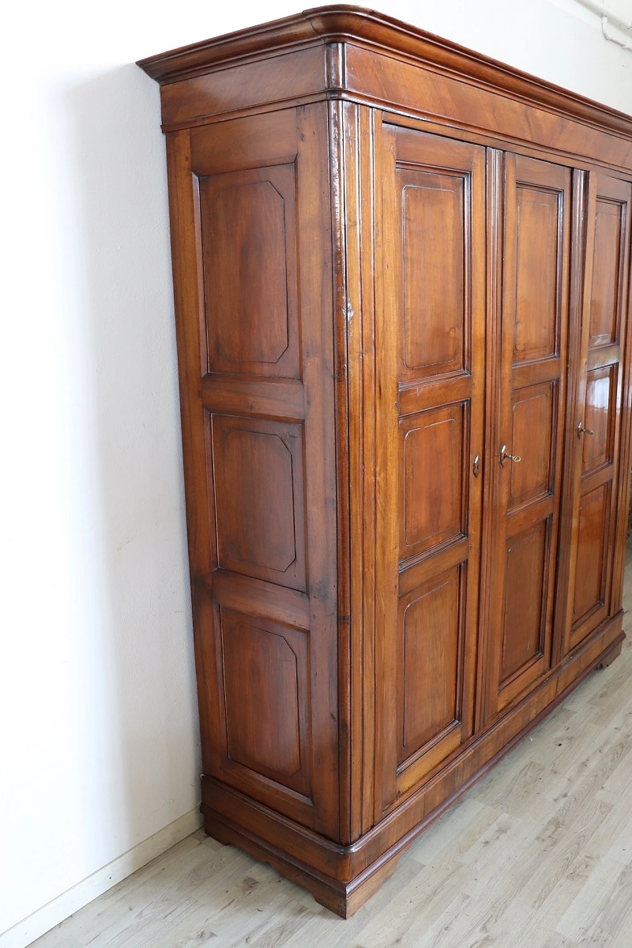 Louis Philippe solid walnut three-door wardrobe, mid-19th century 5