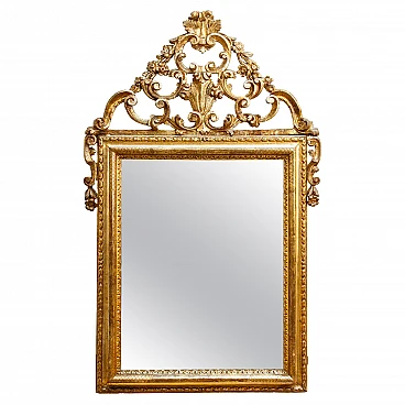 Piedmontese Louis XVI mirror in gilded wood, 18th century