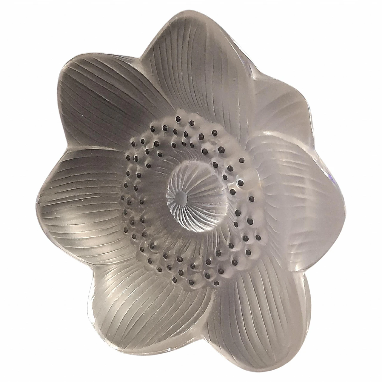 Scultura Anemone in cristallo di Lalique, anni '80 1