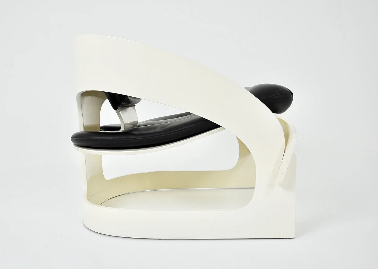 4801 armchair in wood and leather by Joe Colombo for Kartell, 1960s 4