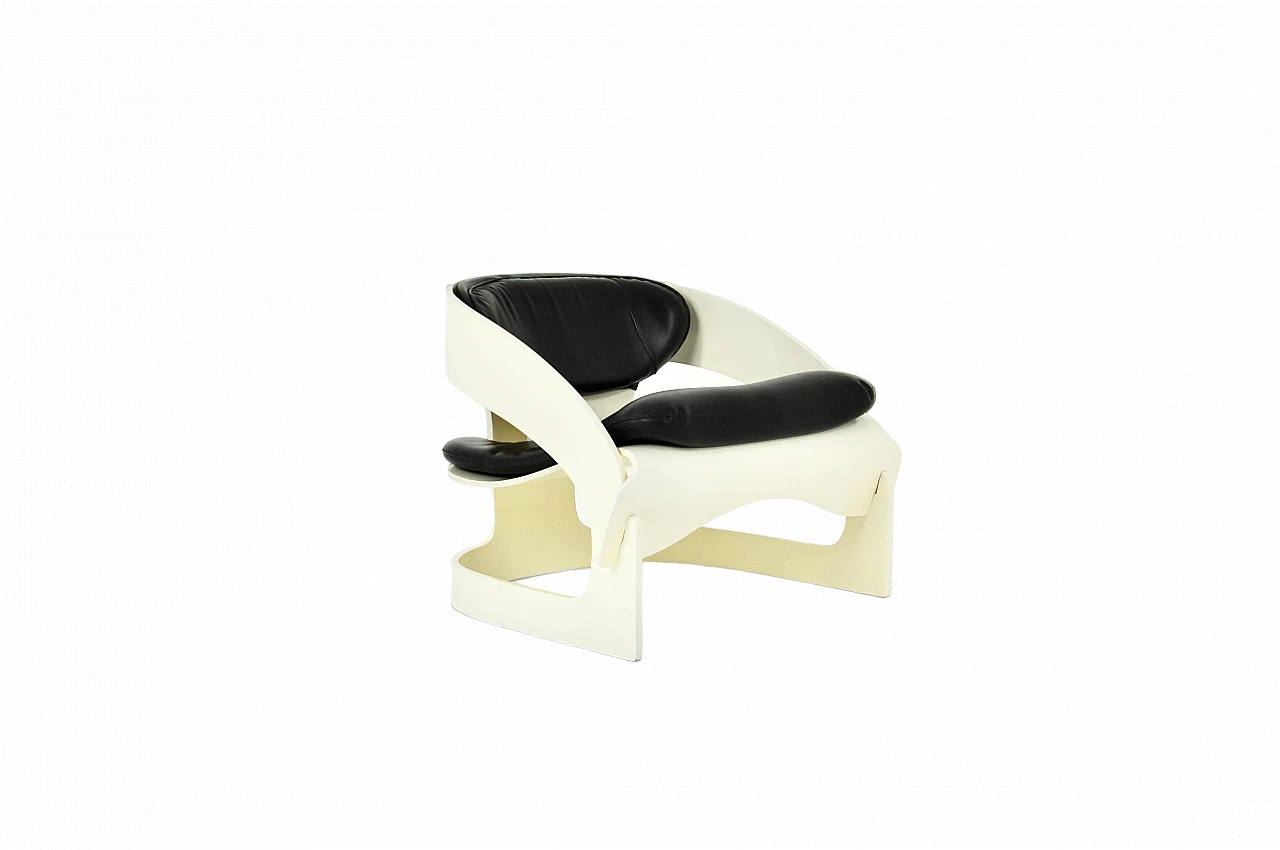 4801 armchair in wood and leather by Joe Colombo for Kartell, 1960s 12