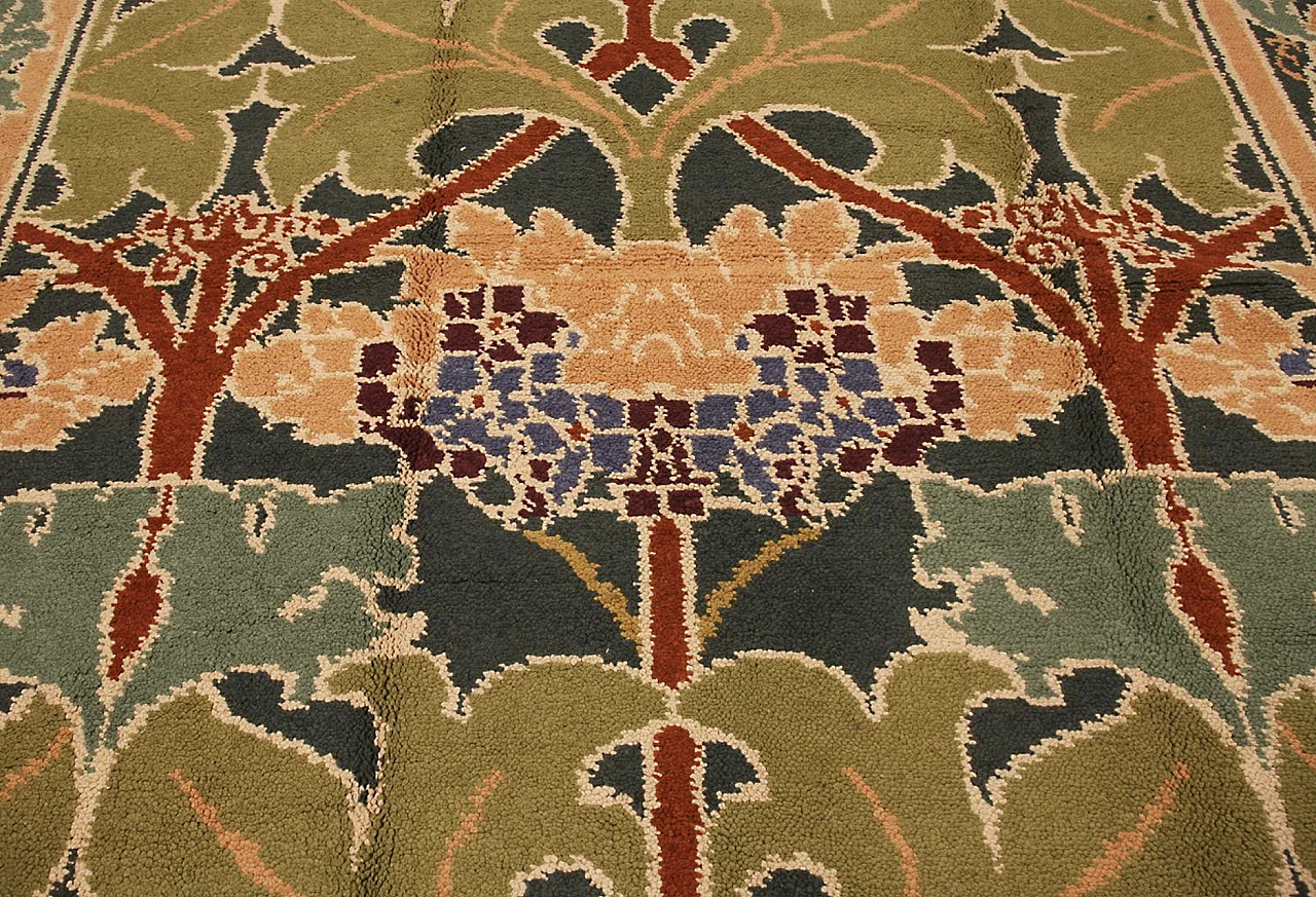 Olive-green wool carpet, 50s 3