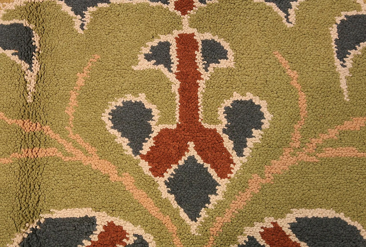 Olive-green wool carpet, 50s 4