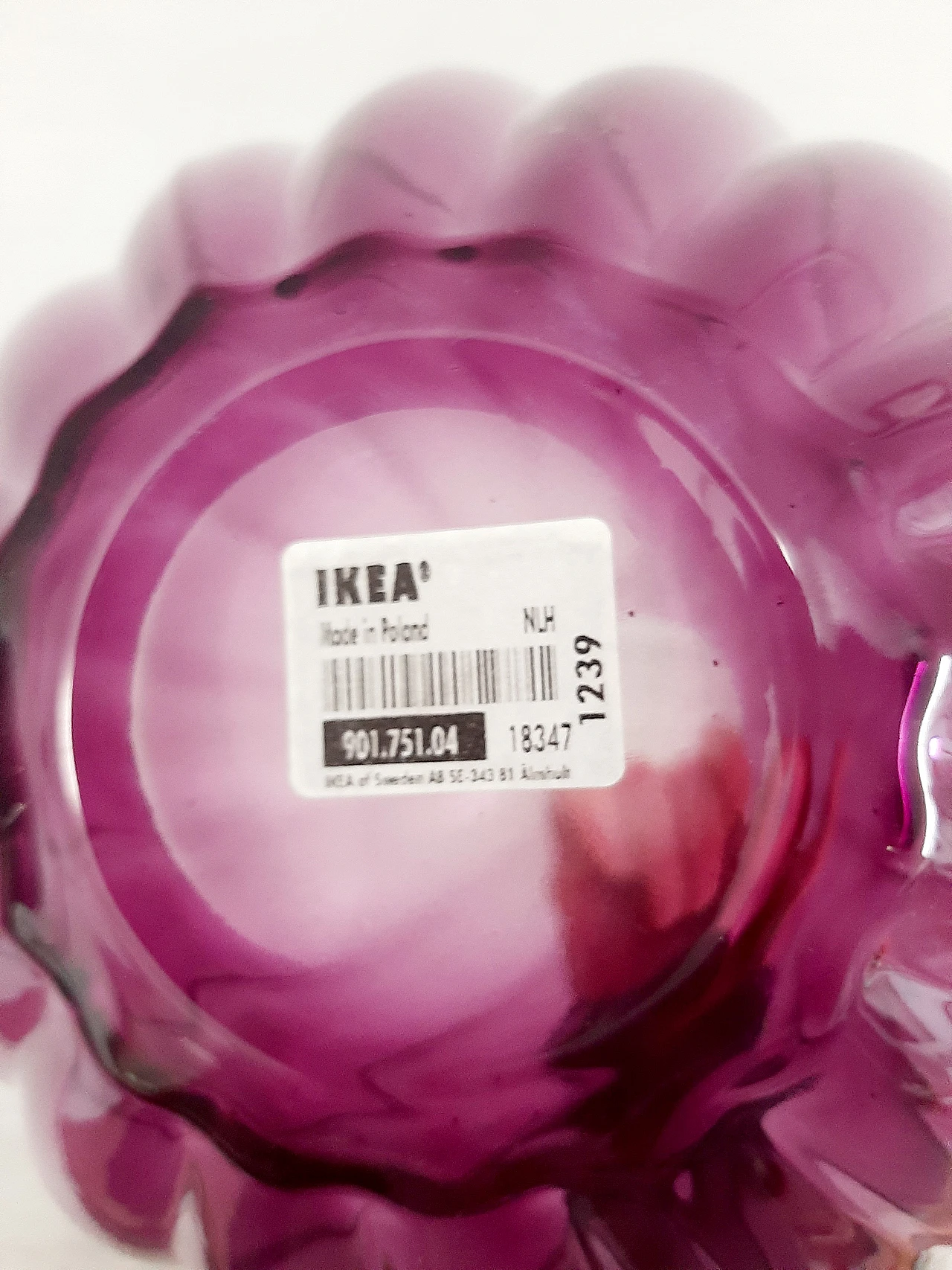 Purple glass vase by Gunnel Sahlin for Ikea, 1990s 6