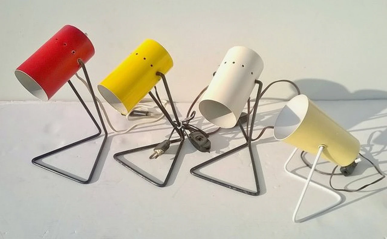4 Lampade da tavolo in colorate di Stilux Milano, anni '50 1