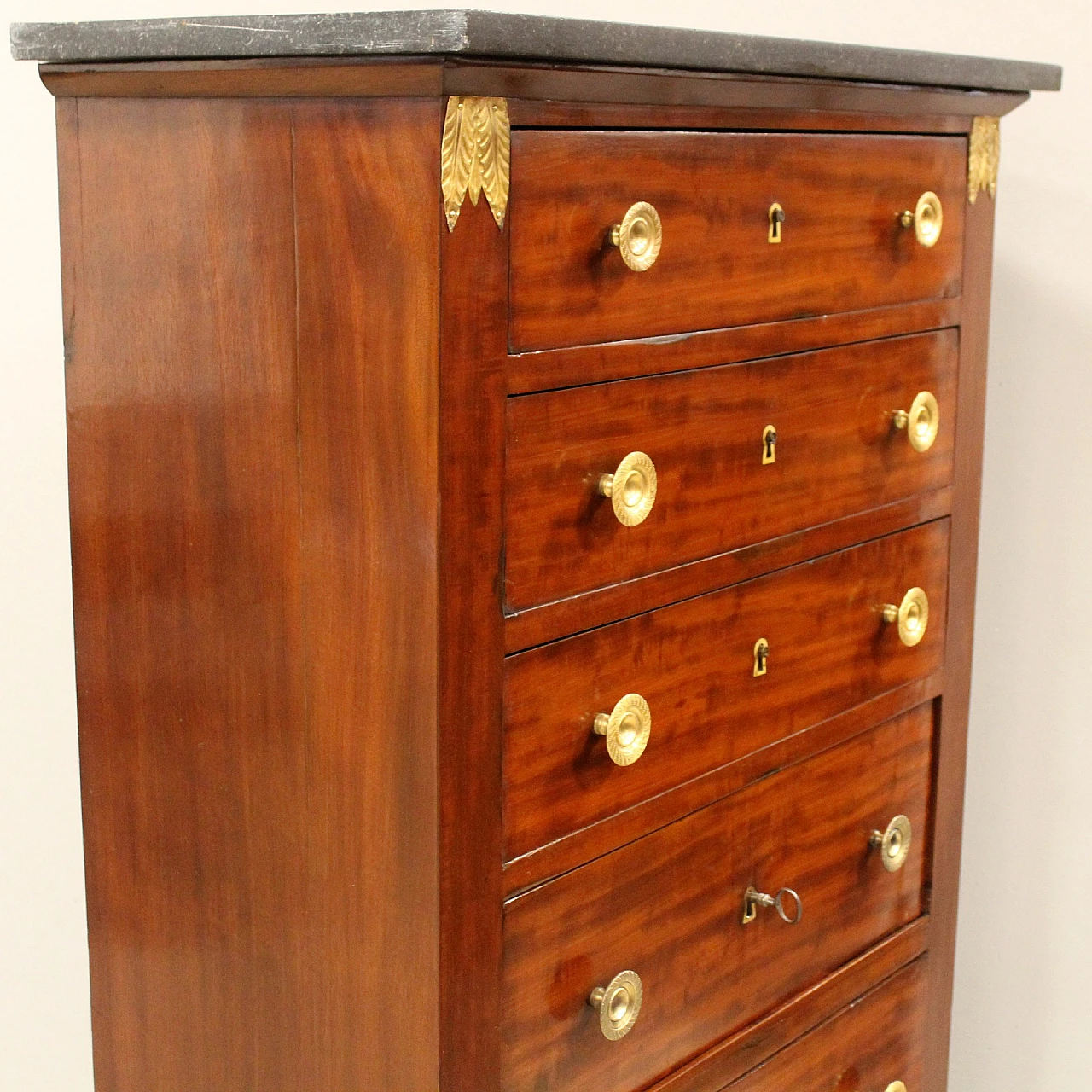 Empire mahogany secrétaire with marble top, early 19th century 4