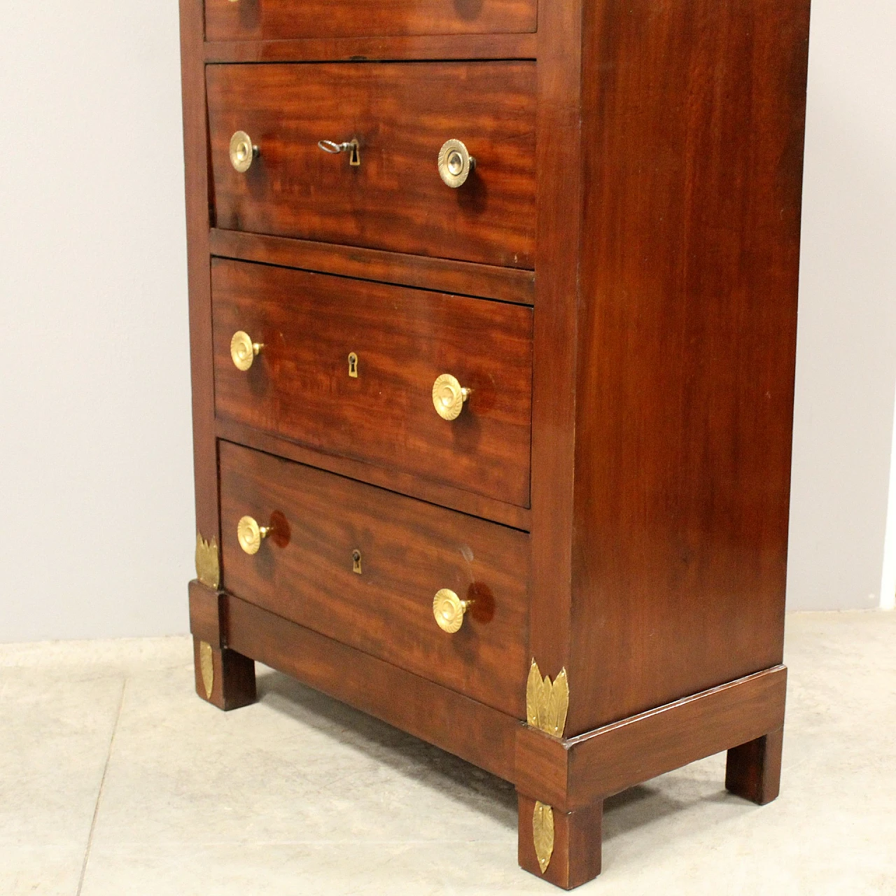 Empire mahogany secrétaire with marble top, early 19th century 6