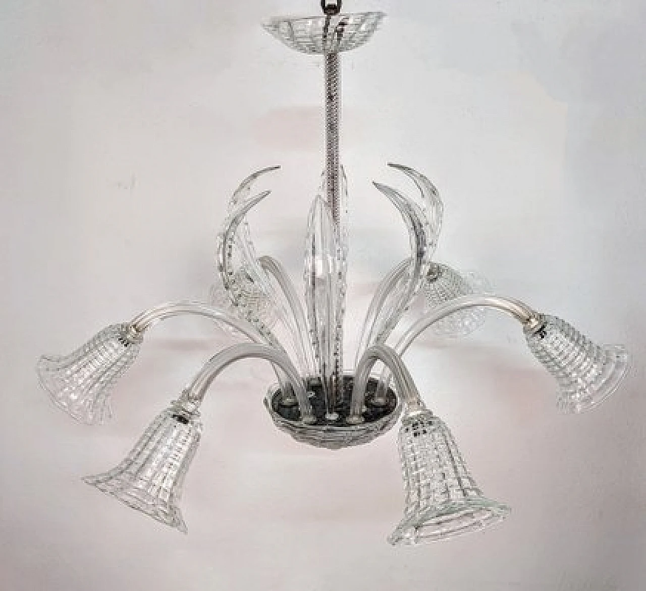 Murano glass chandelier by Barovier, 1940s 1
