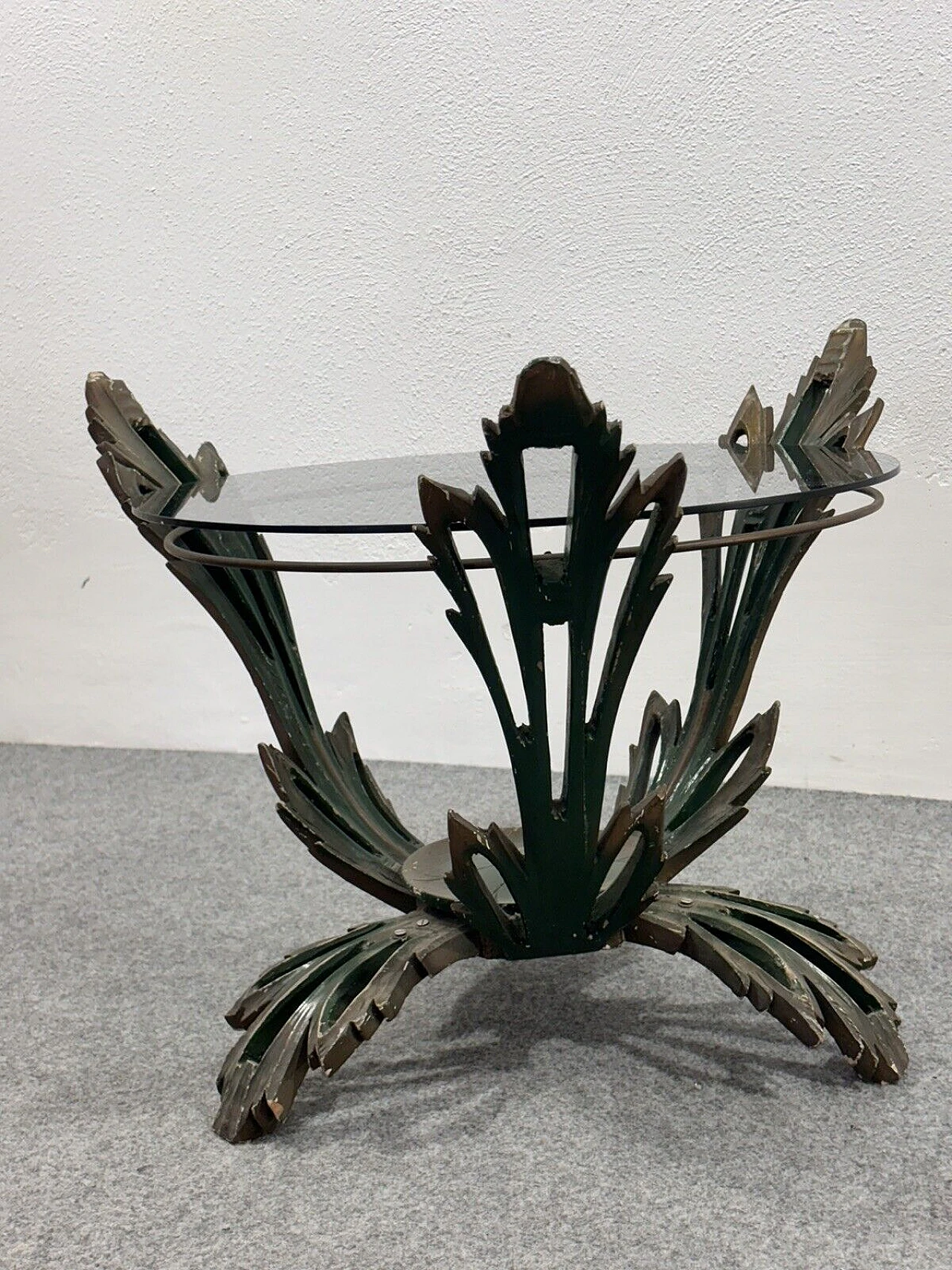 Wood and smoked glass coffee table by Osvaldo Borsani, 1930s 1