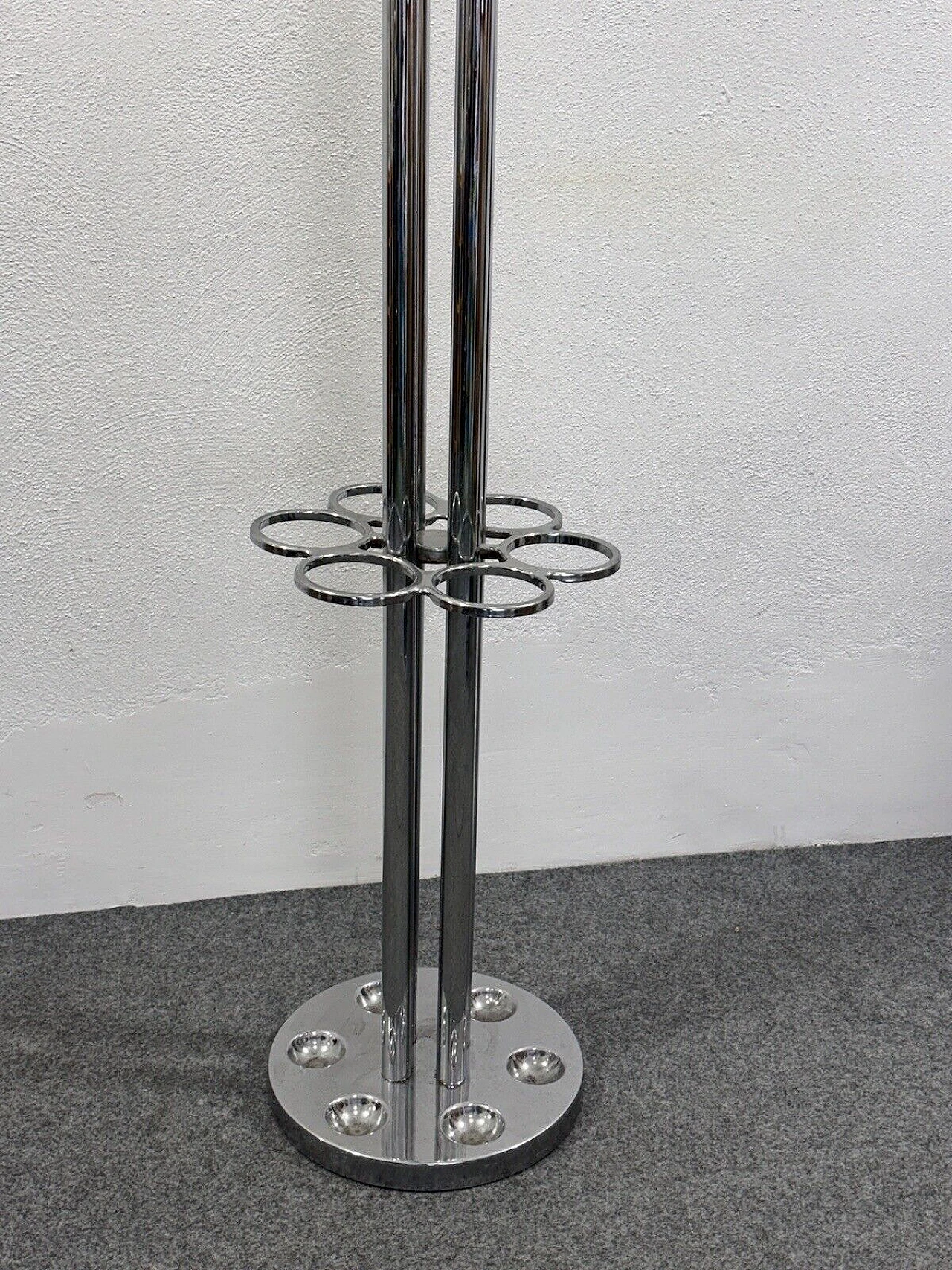 Space Age chromed steel floor coat rack, 1970s 6