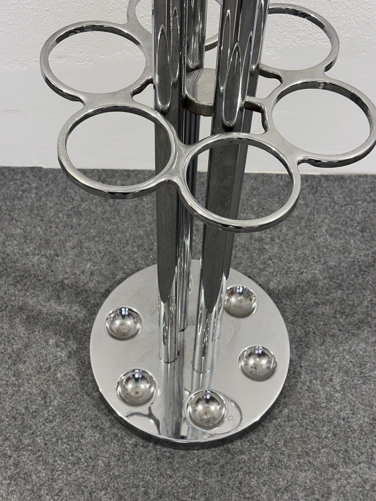 Space Age chromed steel floor coat rack, 1970s 9