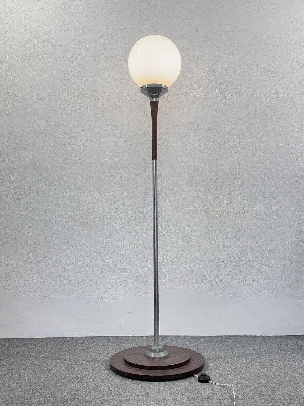 Teak, steel and glass floor lamp, 1960s 2