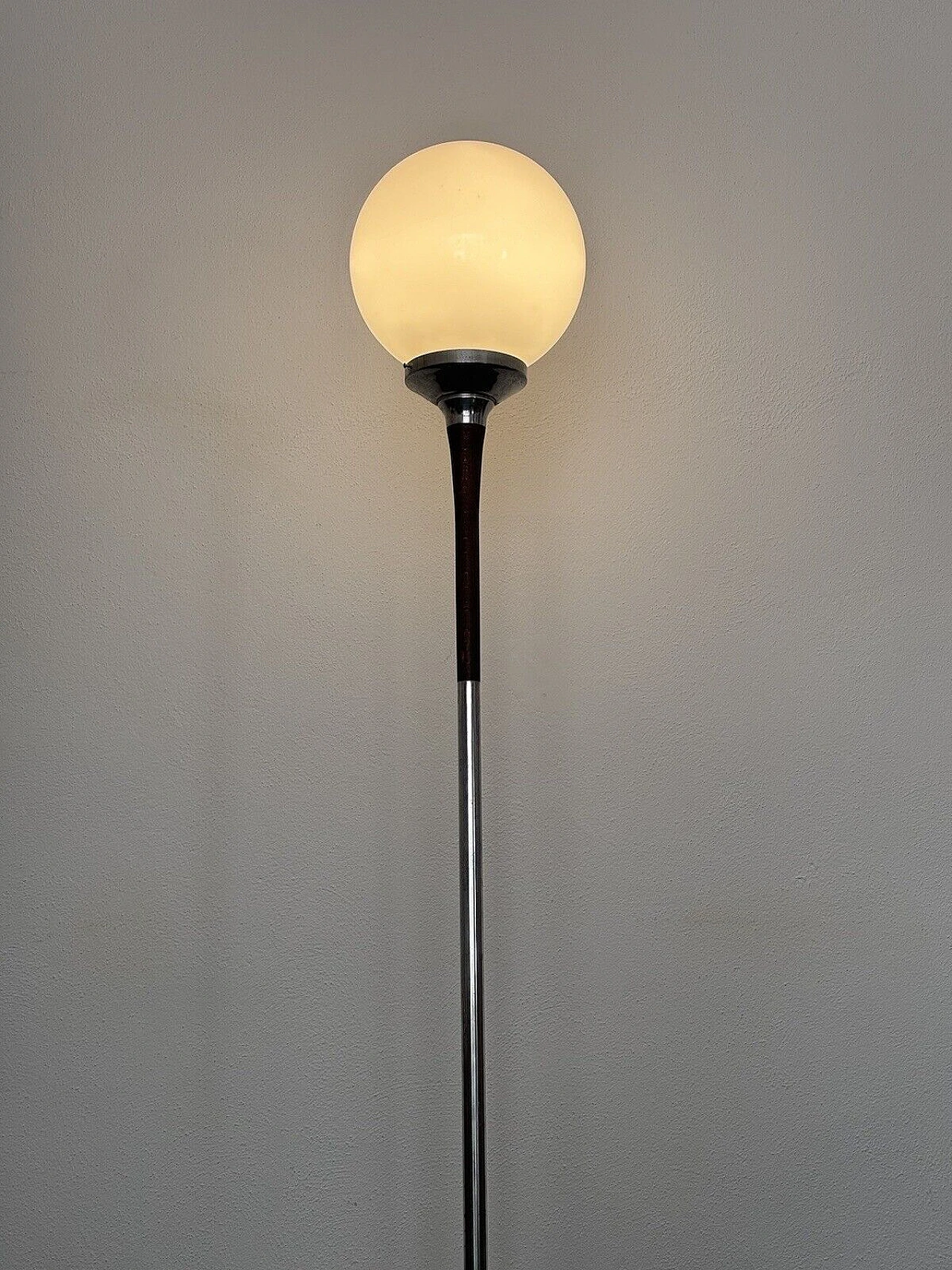 Teak, steel and glass floor lamp, 1960s 4