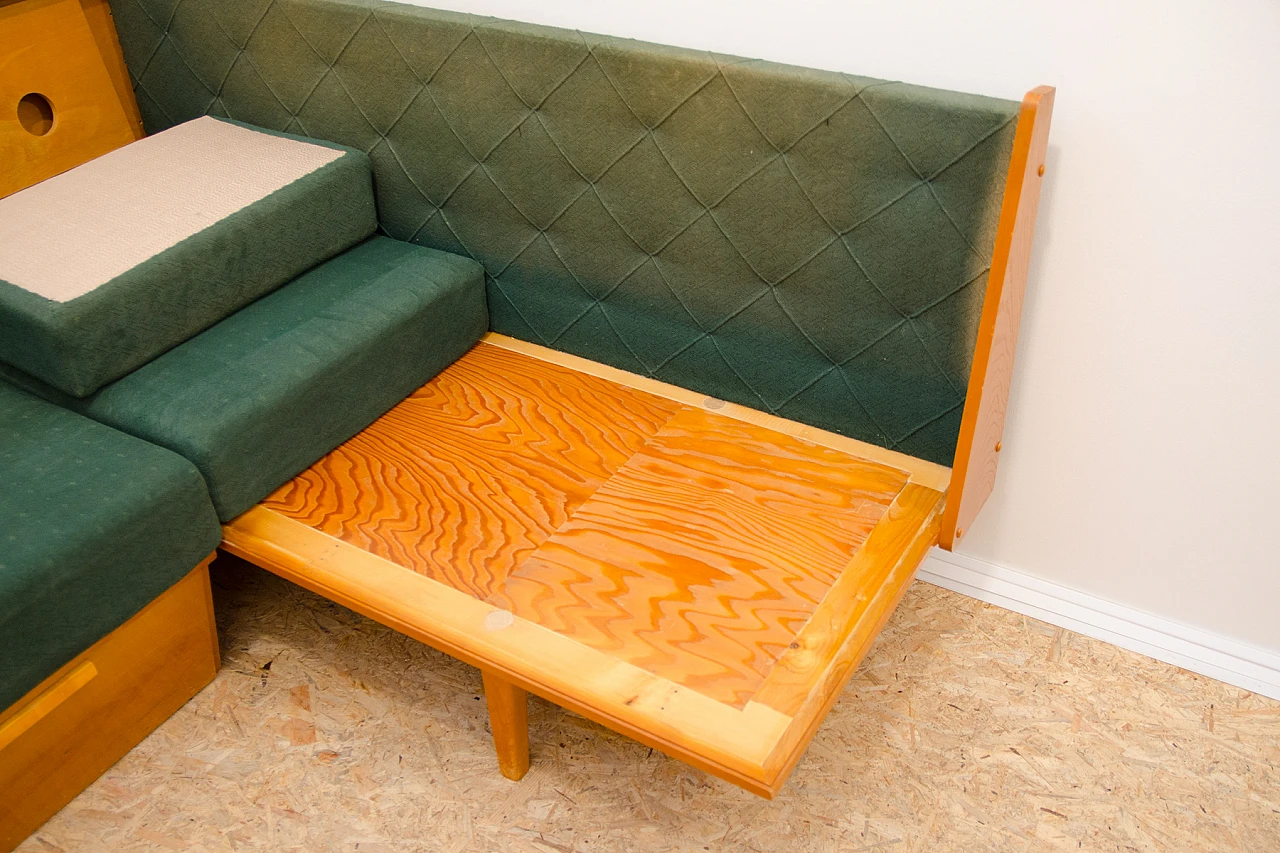 Czechoslovakian beech corner storage sofa, 1960s 17