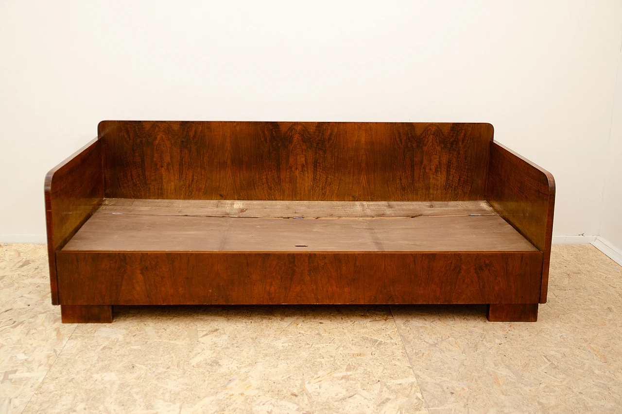 Czechoslovakian Art Deco walnut storage sofa, 1930s 15