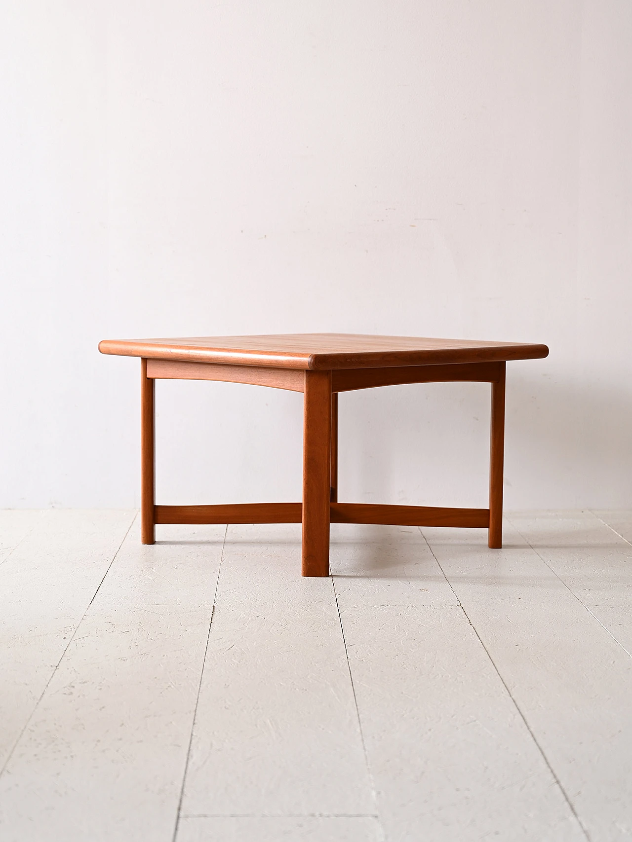 Scandinavian square teak coffee table, 1960s 4