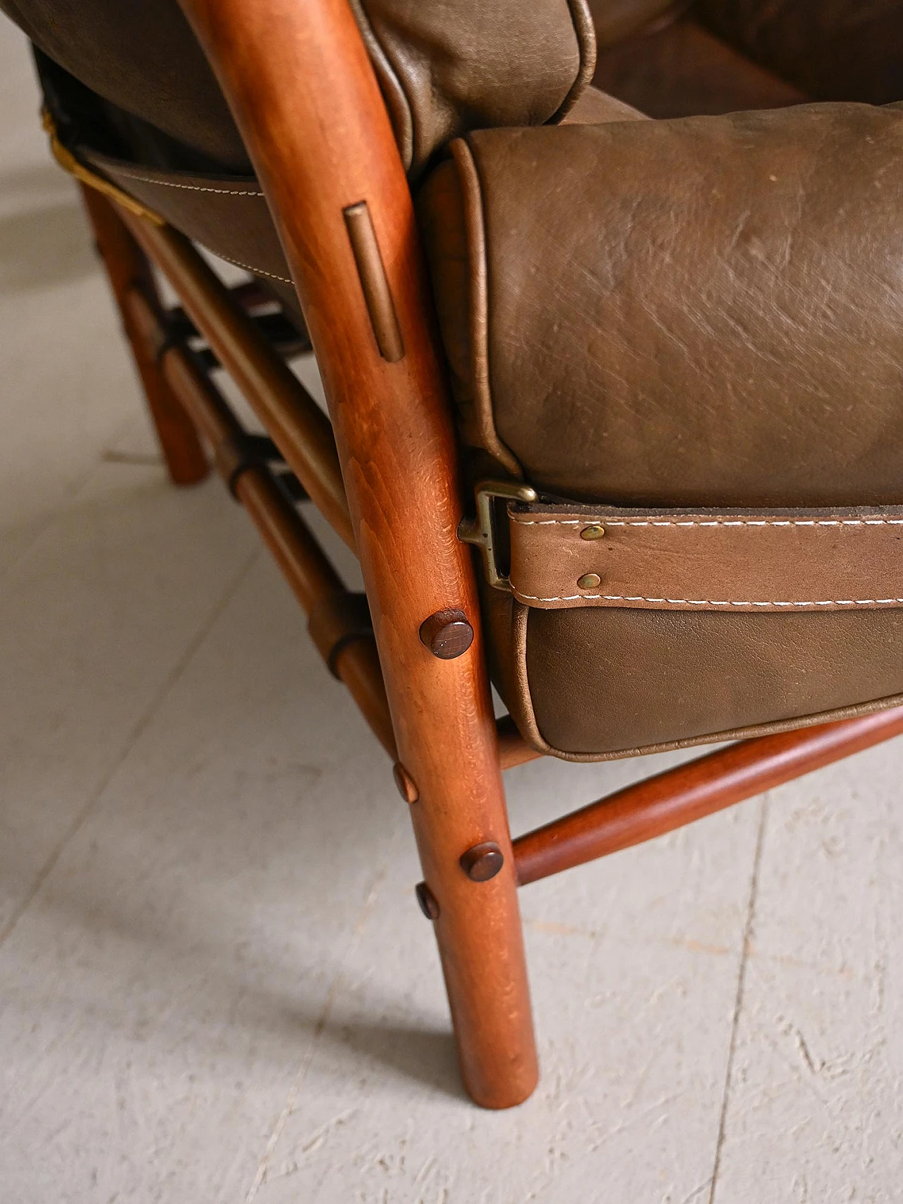 Wood and leather armchair by Arne Norell, 1960s 15