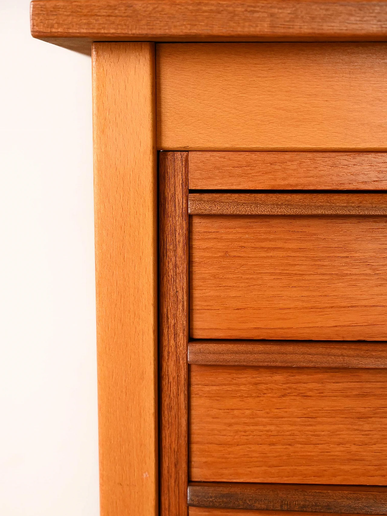 Scandinavian teak desk with birch details, 1960s 6