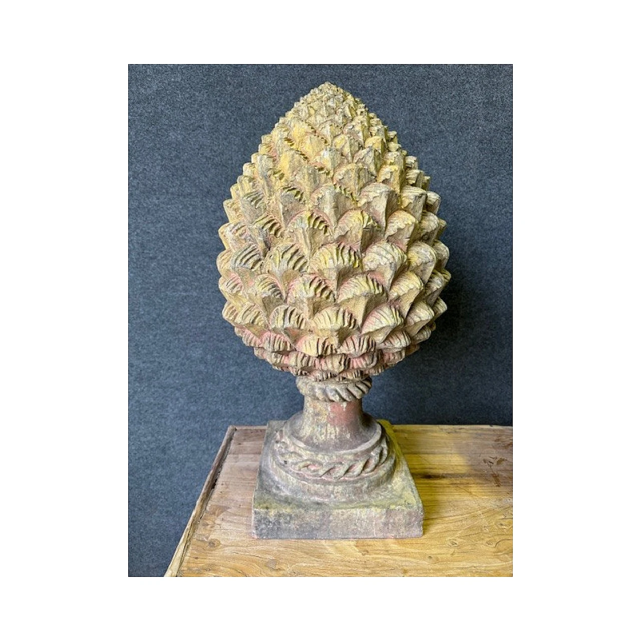 Pair of Renaissance style terracotta pine cones 4