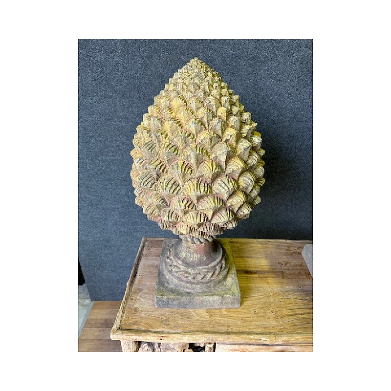 Pair of Renaissance style terracotta pine cones 6