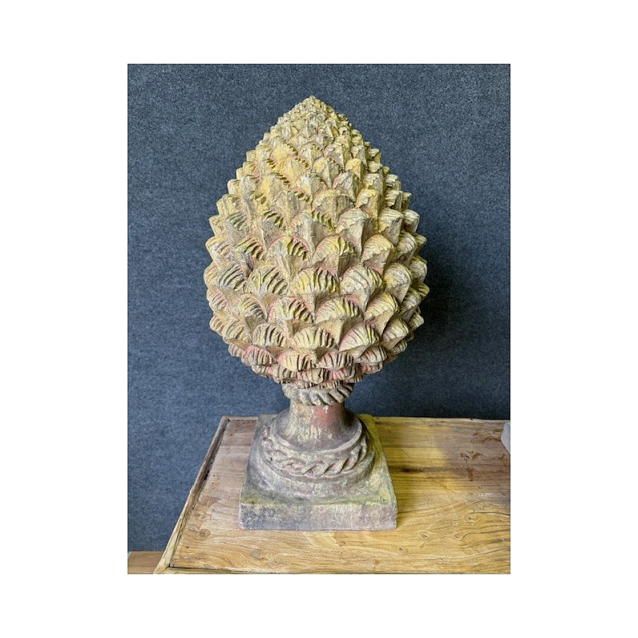 Pair of Renaissance style terracotta pine cones 8