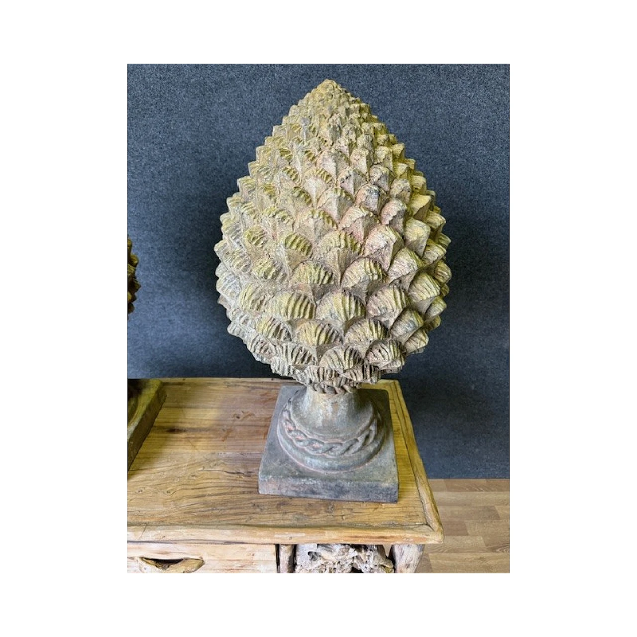 Pair of Renaissance style terracotta pine cones 9