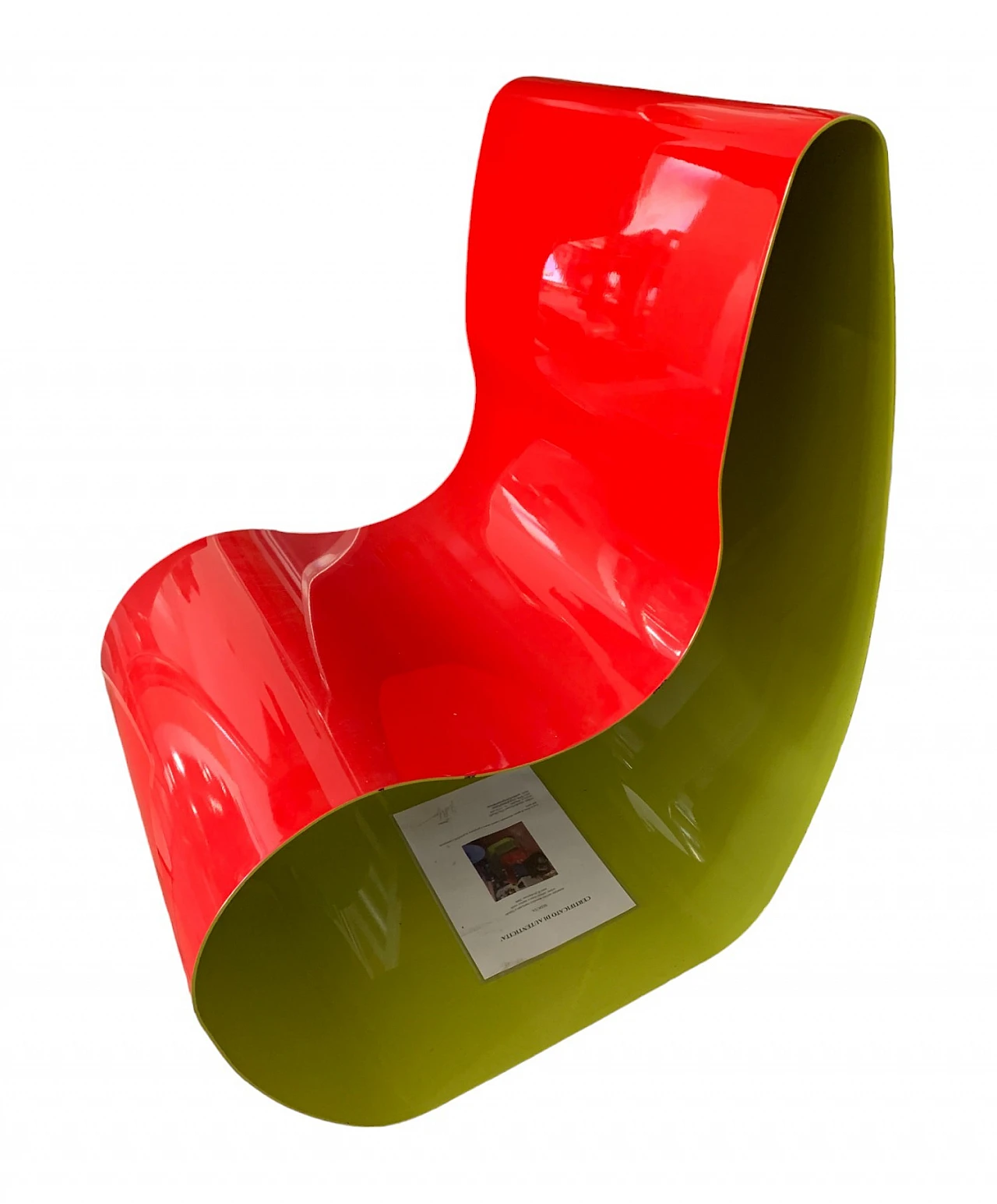 Green & red painted steel armchair by G. Minelli, 2000s 6