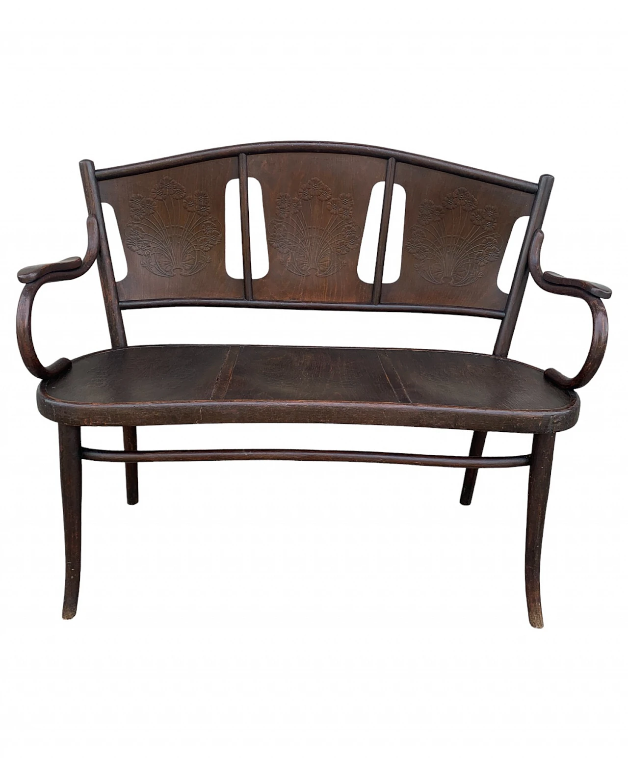 3-seater wooden bench by Thonet, 1910s 6