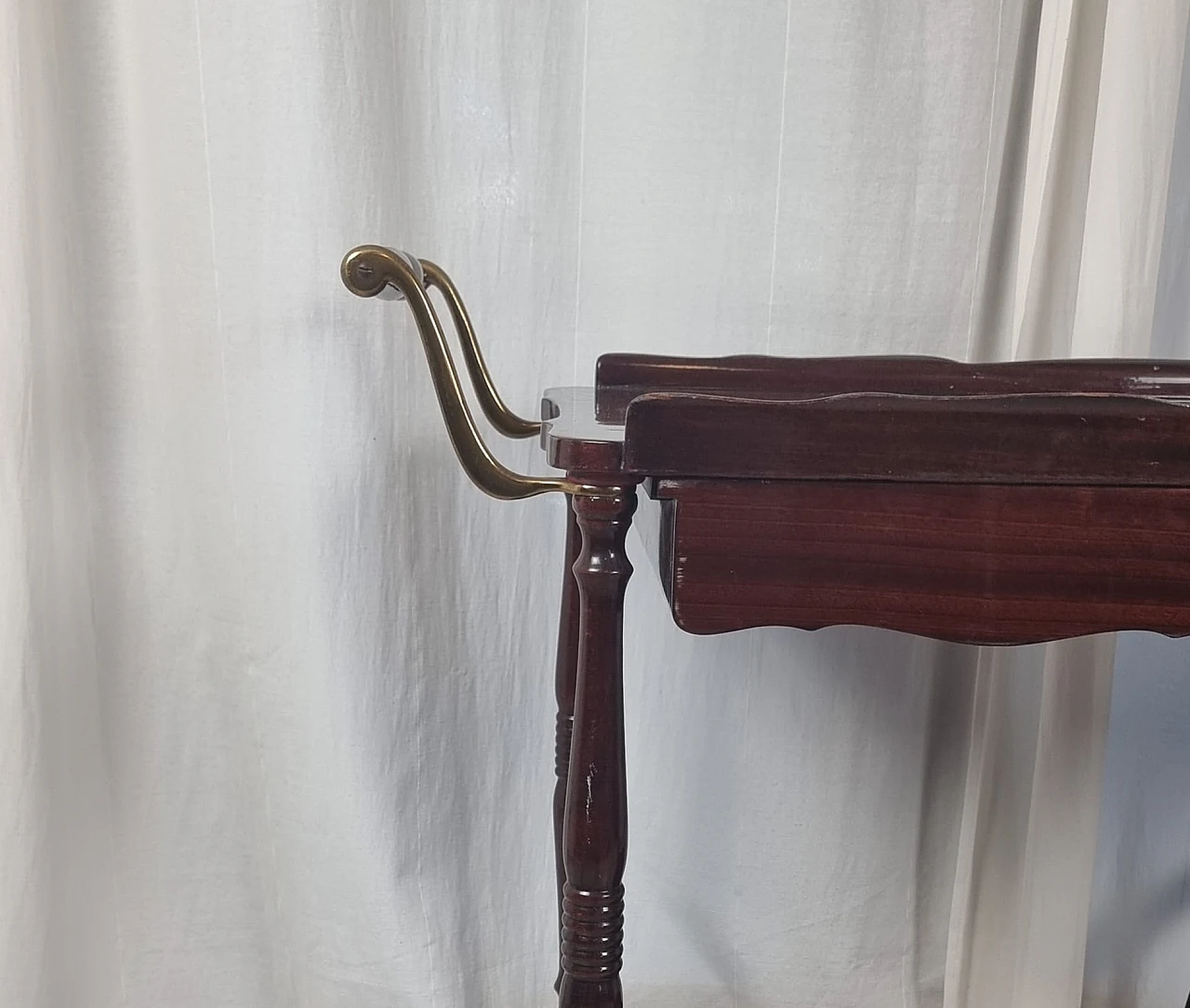 Mahogany and brass bar cart with extendable top, 1950s 1