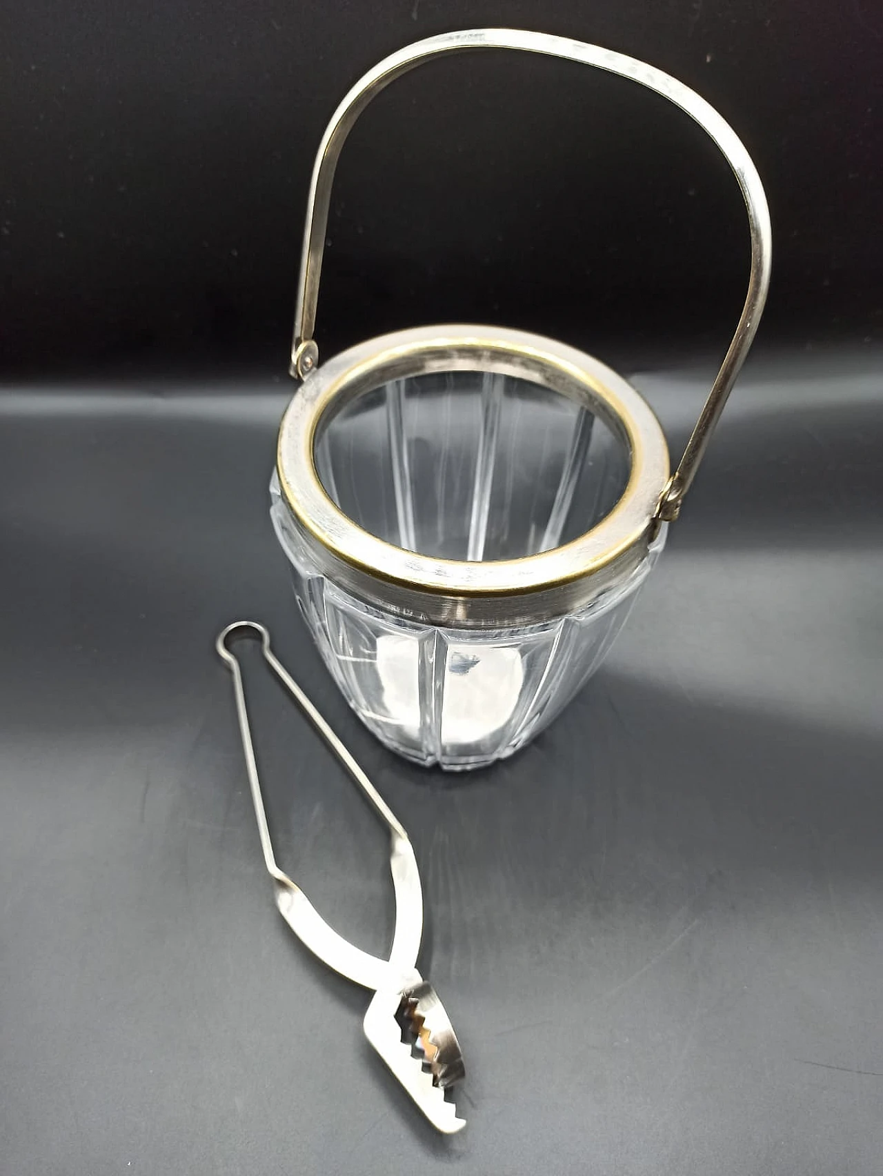 Glass and metal ice bucket, 1960s 2