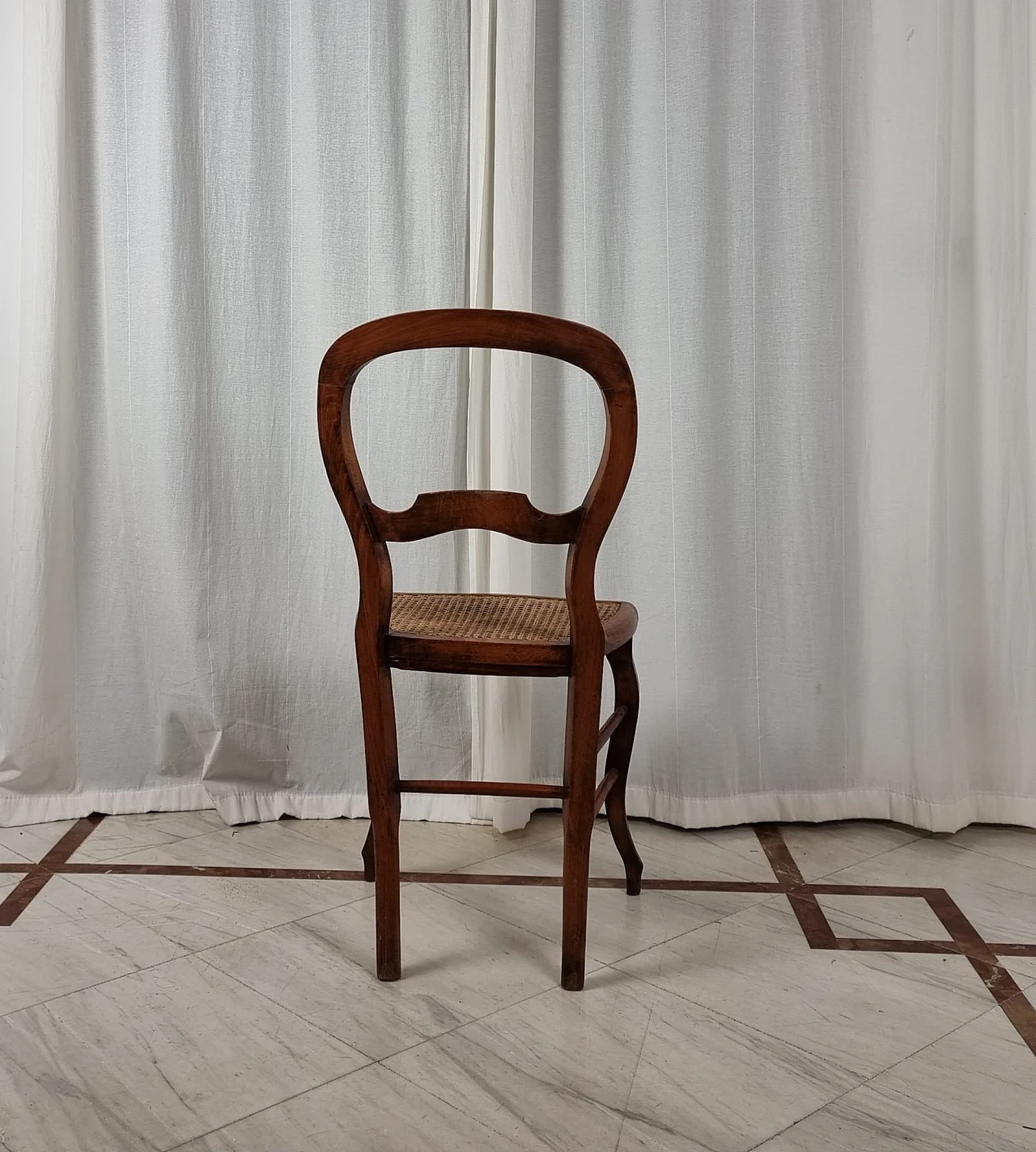 Louis Philippe walnut chair with woven seat, 19th century 4