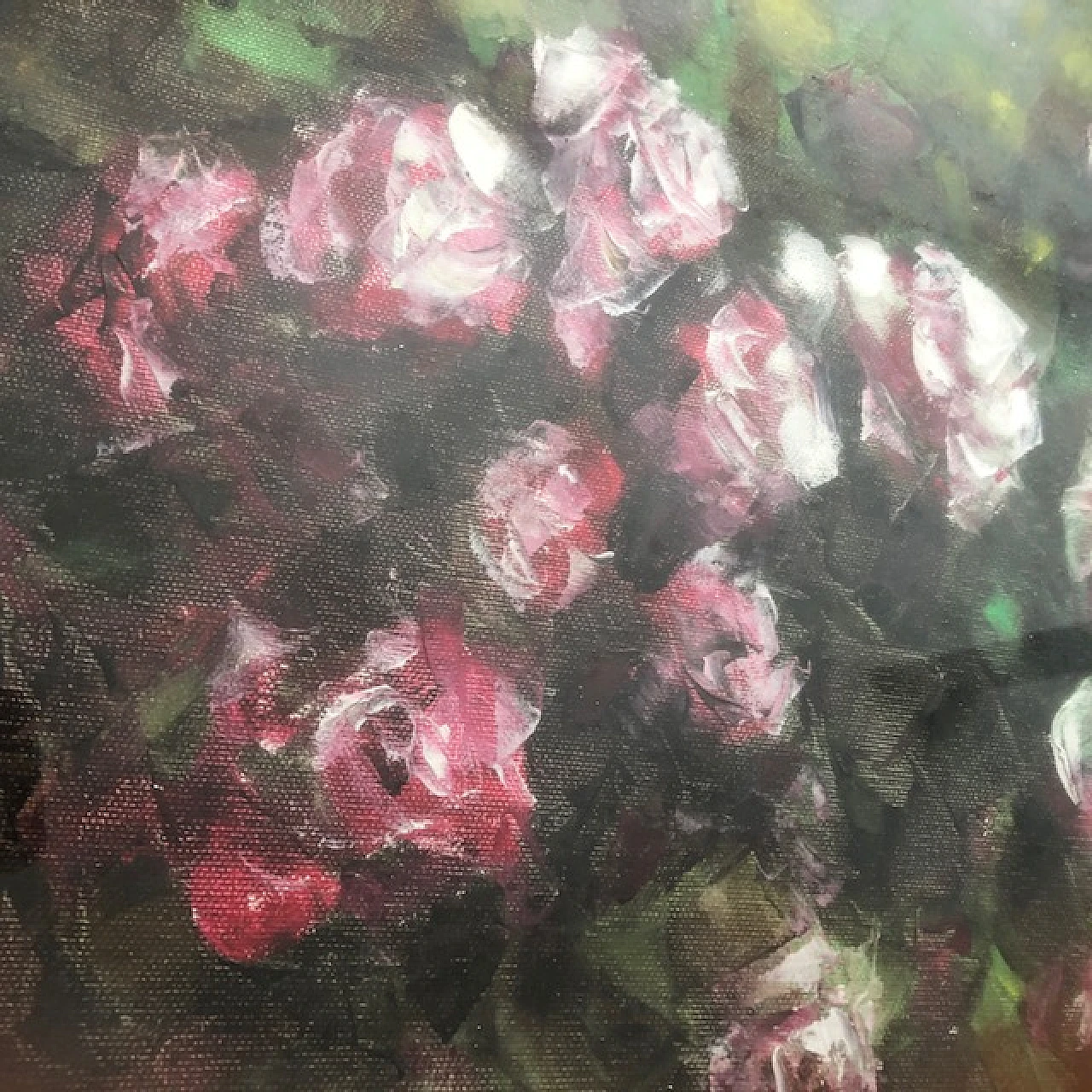 Roses, oil painting on canvas, 1980s 3