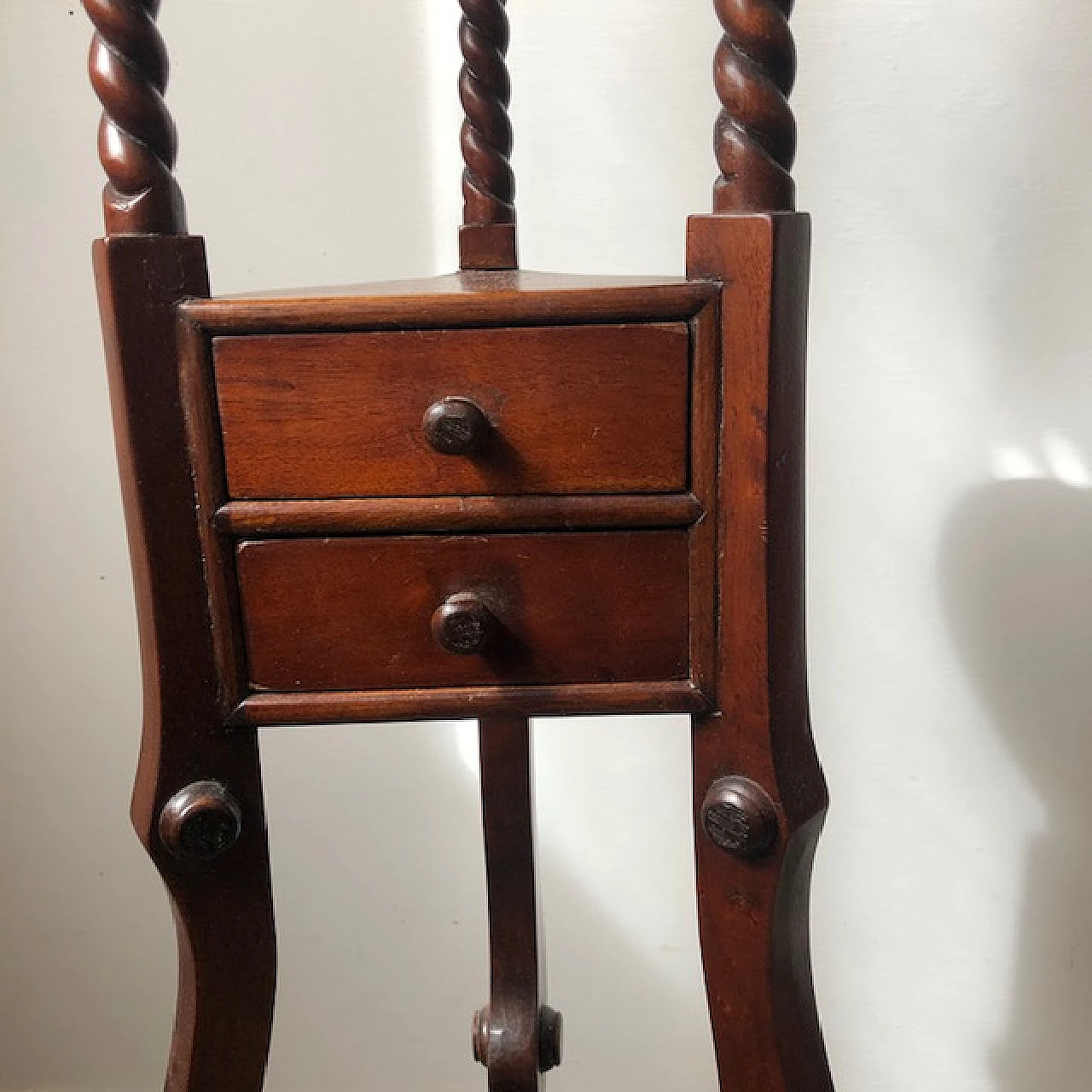 Solid wood side table with drawers, 1930s 3