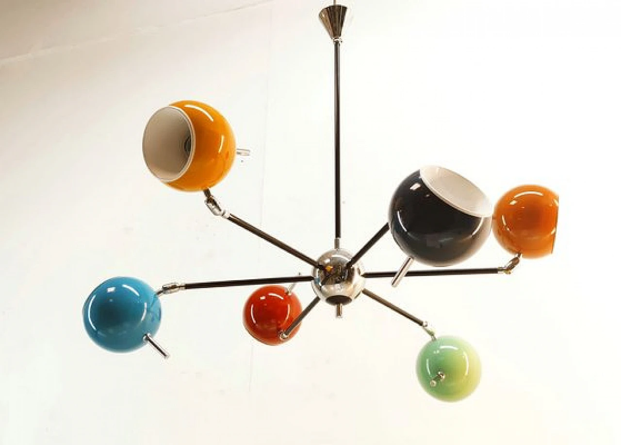 Space Age chandelier with adjustable spheres, 1970s 2