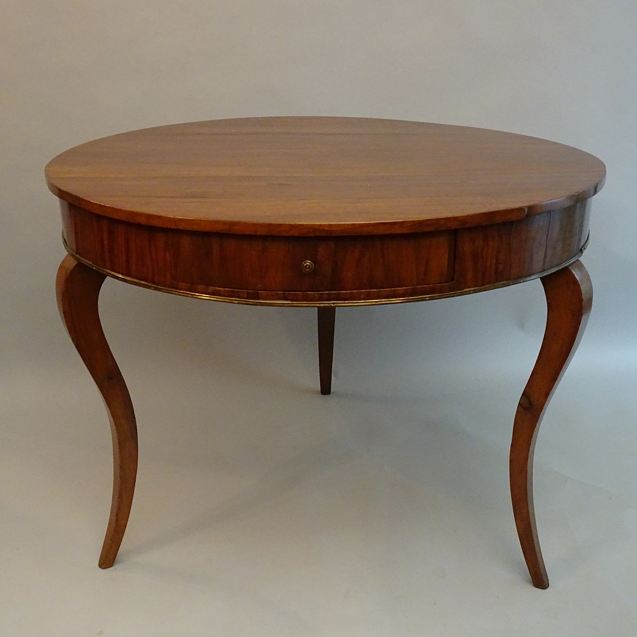 Olive root round table with drawer, 19th century 1