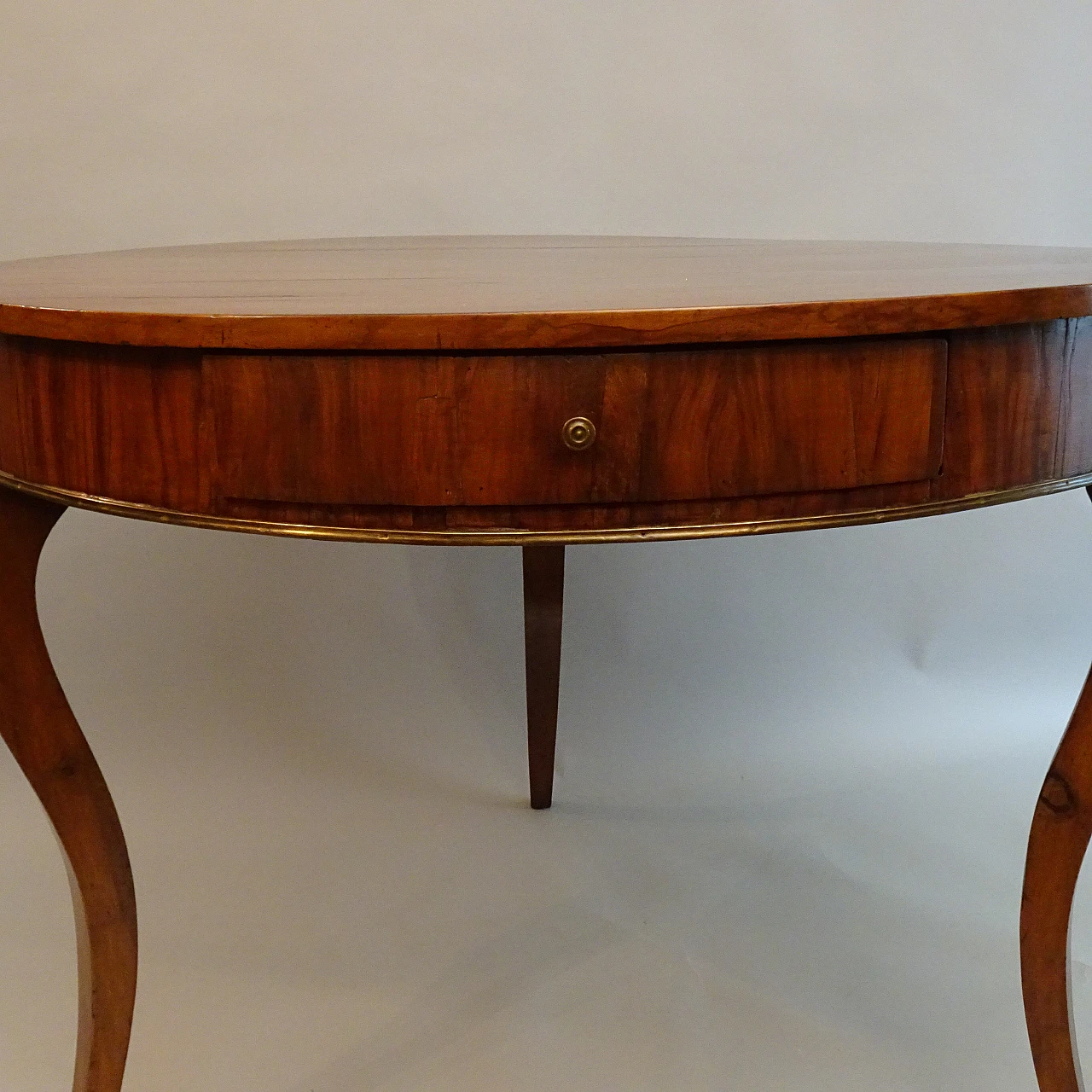 Olive root round table with drawer, 19th century 9