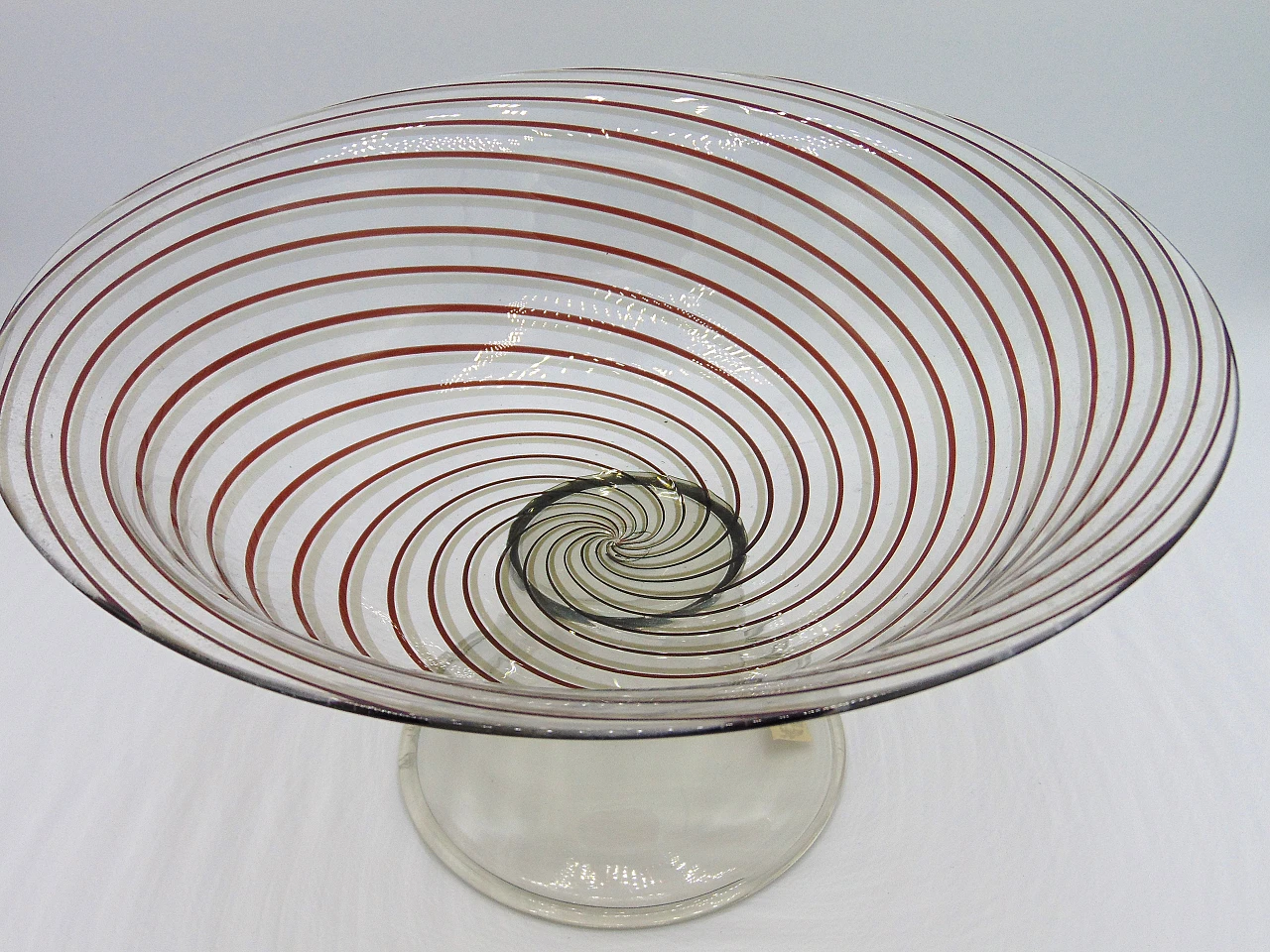 Glass pedestal bowl by Thorsen and Karlsson for Venini, 1960s 2