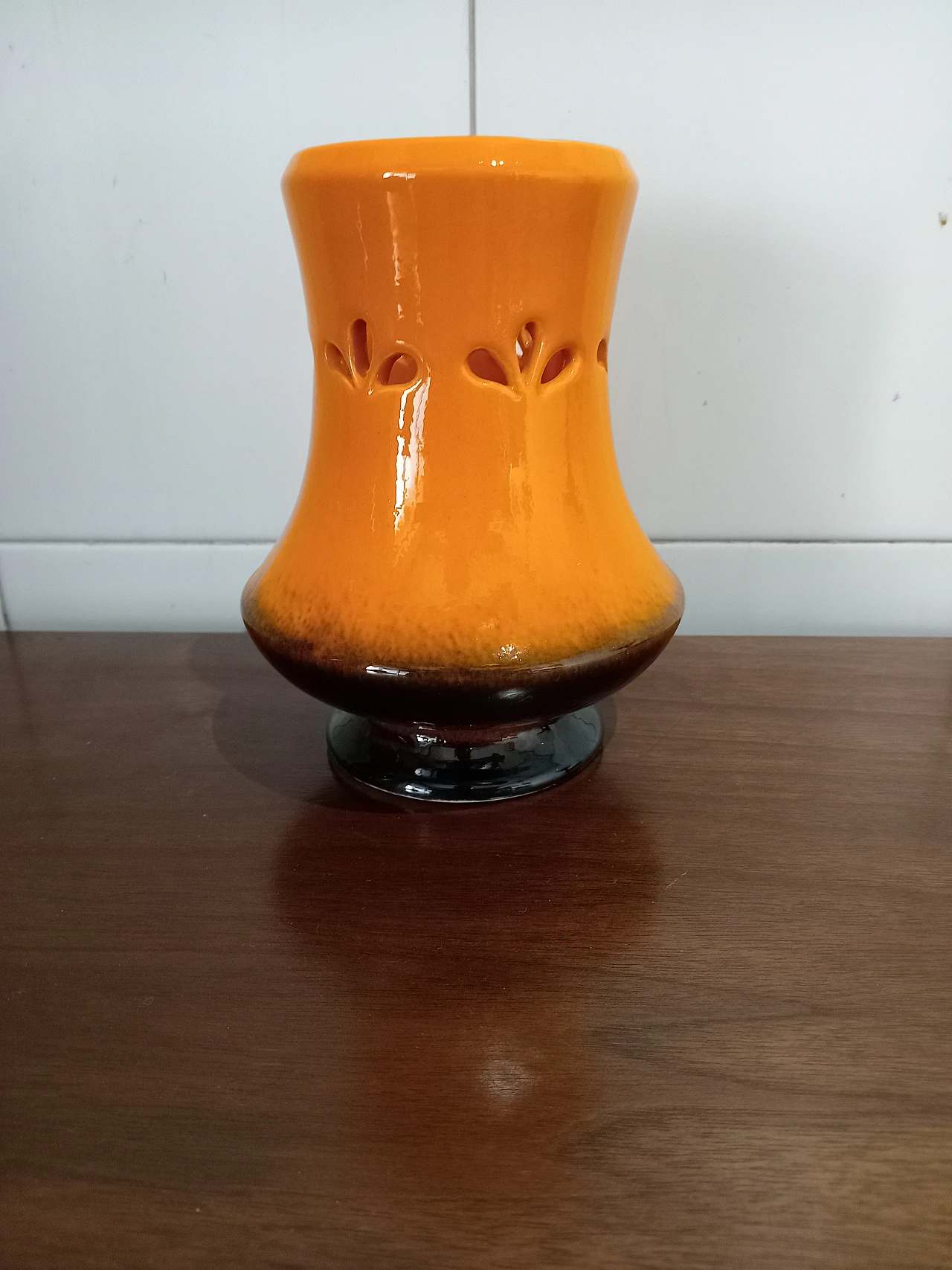 Orange ceramic vase by Federico Simone for Casarte, anni '70 1