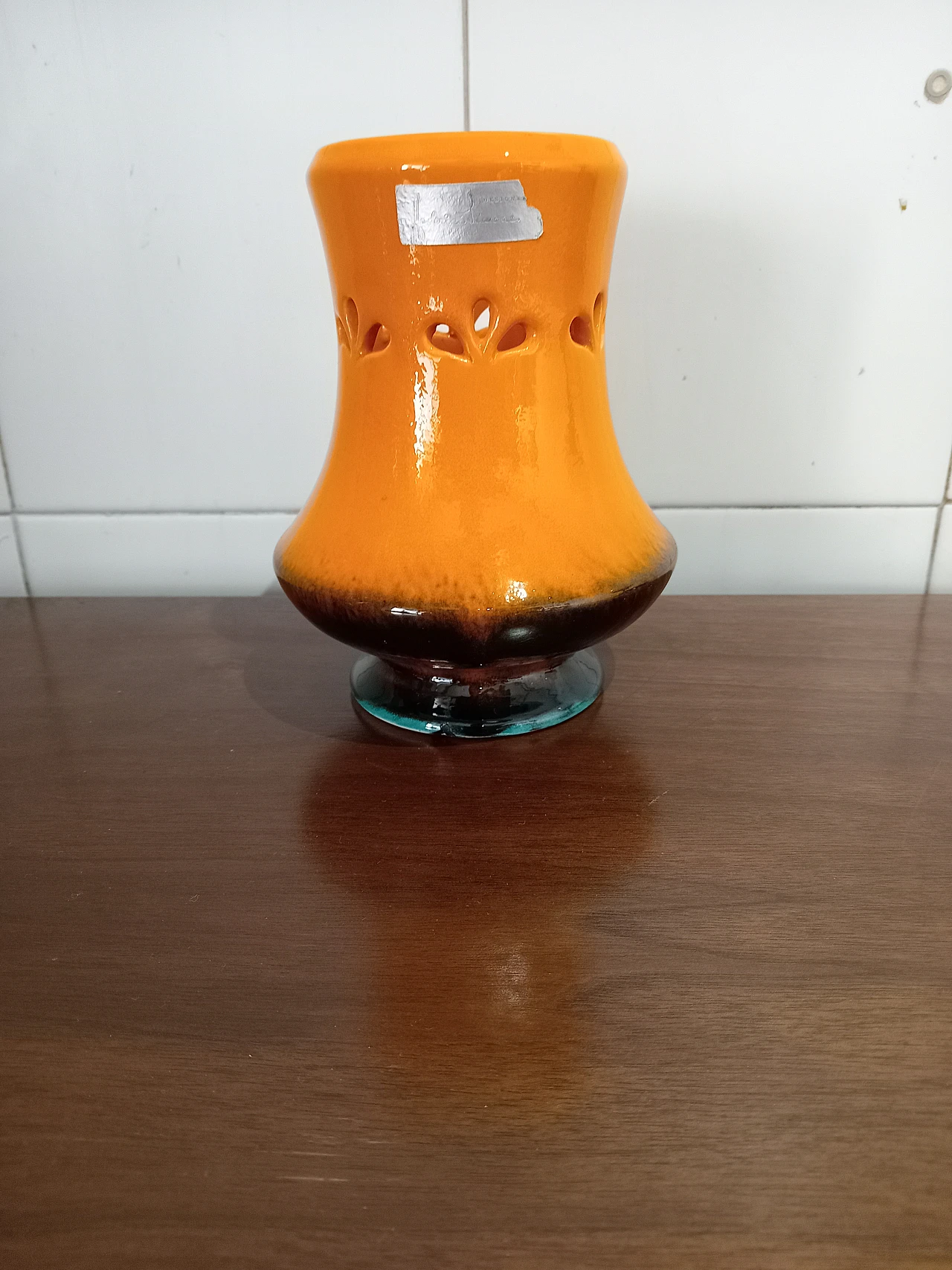 Vaso in ceramica arancione di Federico Simone per Casarte, anni '70 2