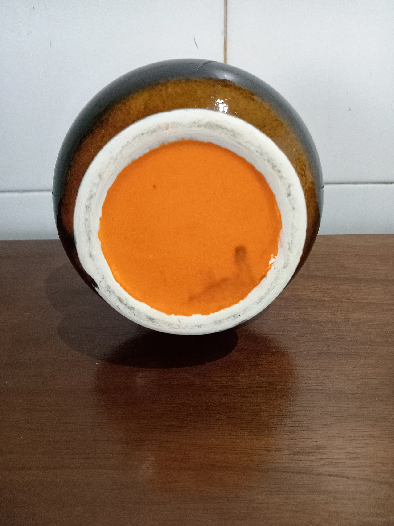 Vaso in ceramica arancione di Federico Simone per Casarte, anni '70 4