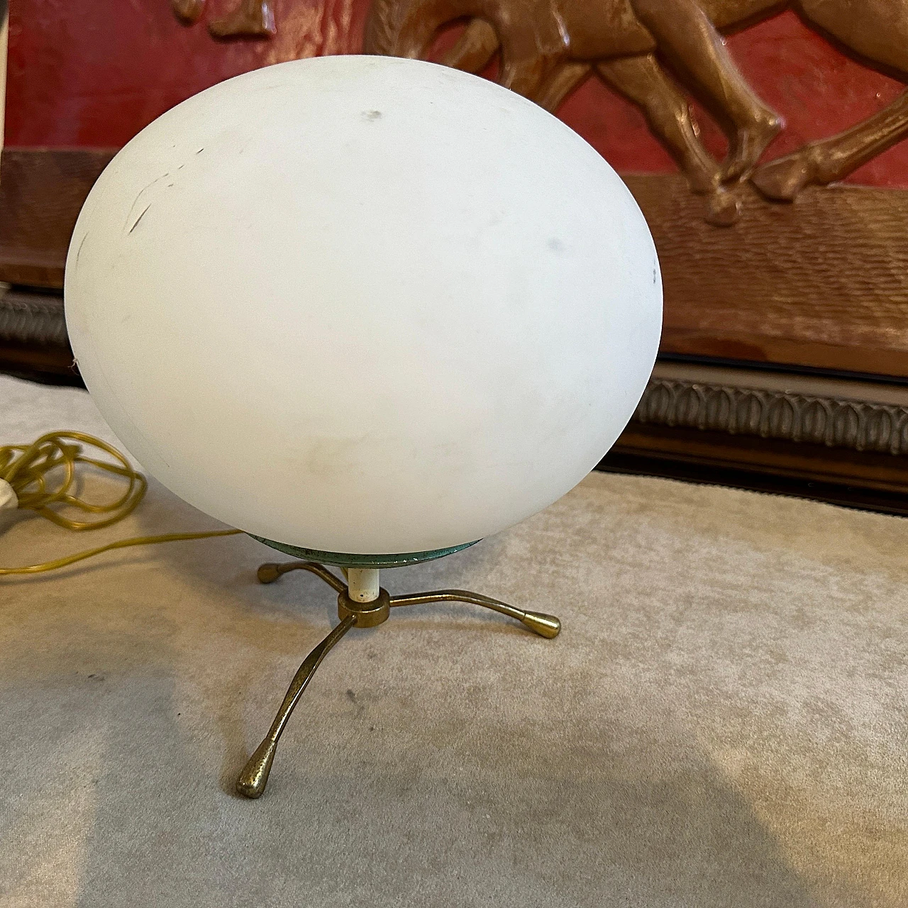 Metal, brass and glass lamp in the Arredoluce style, 1950s 6