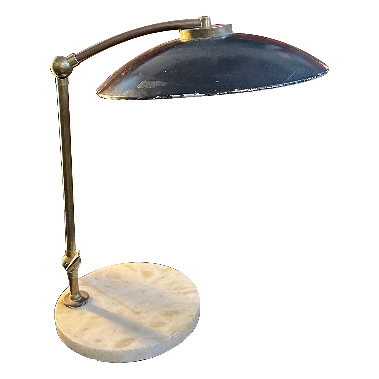 Brass and marble lamp attributed to Arredoluce, 1950s 1