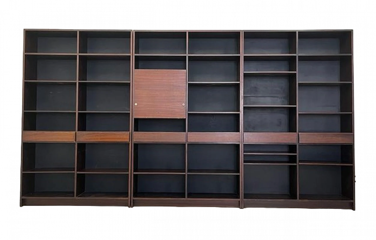 Piet three-module rosewood bookcase by Gavina, 1960s 6