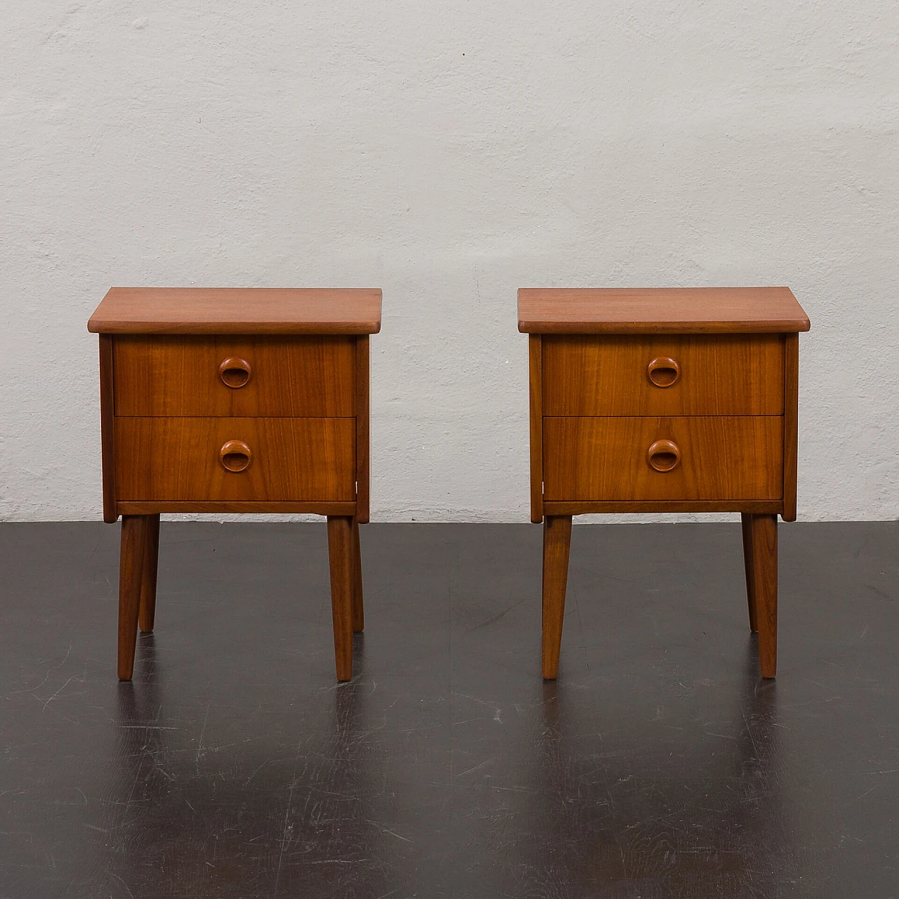 Pair of teak bedside tables in the style of John Texmon, 1960s 4