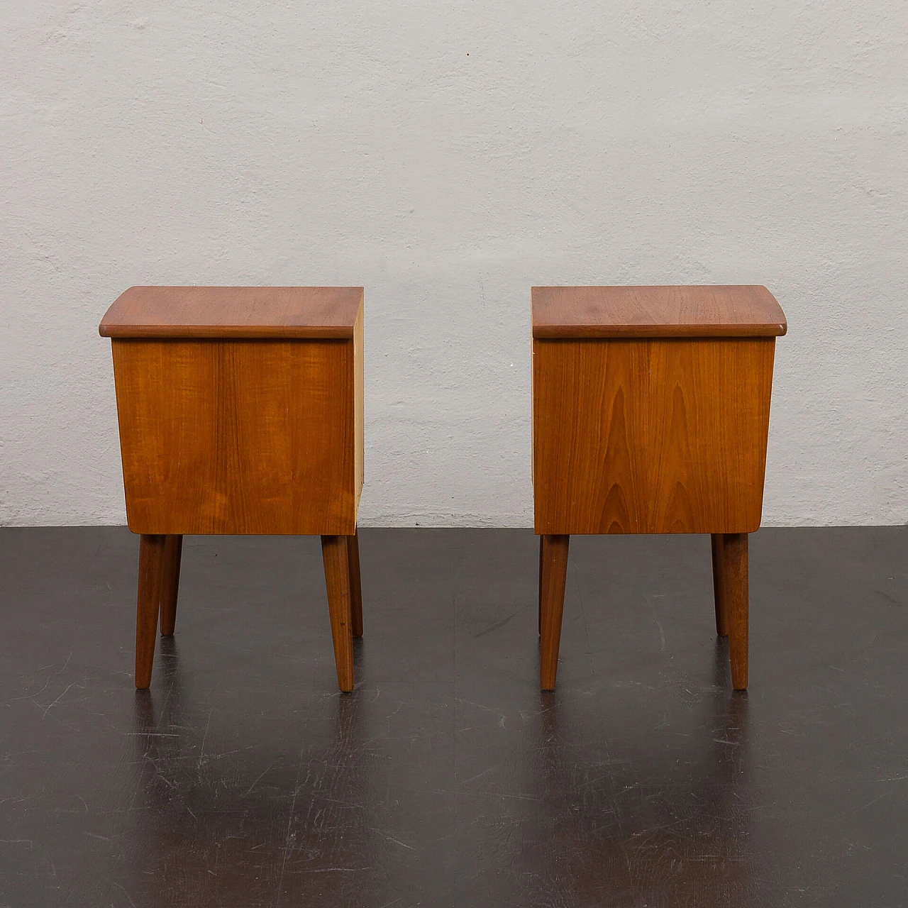 Pair of teak bedside tables in the style of John Texmon, 1960s 7