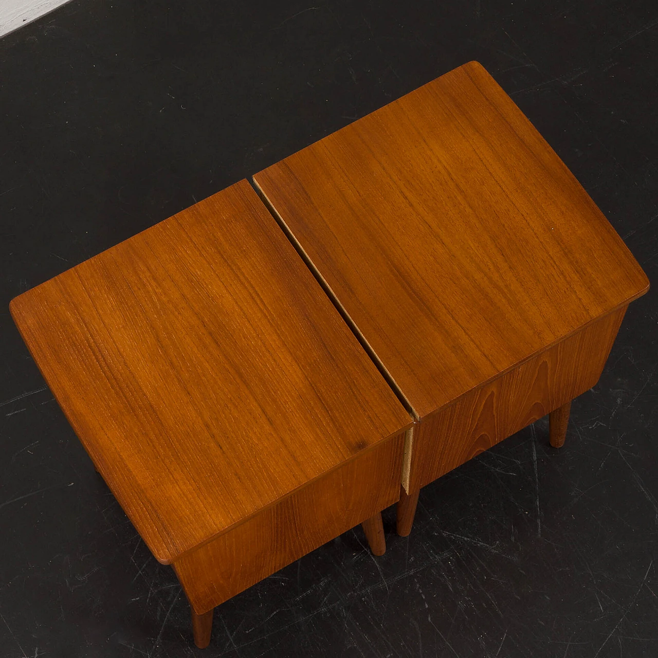 Pair of teak bedside tables in the style of John Texmon, 1960s 14