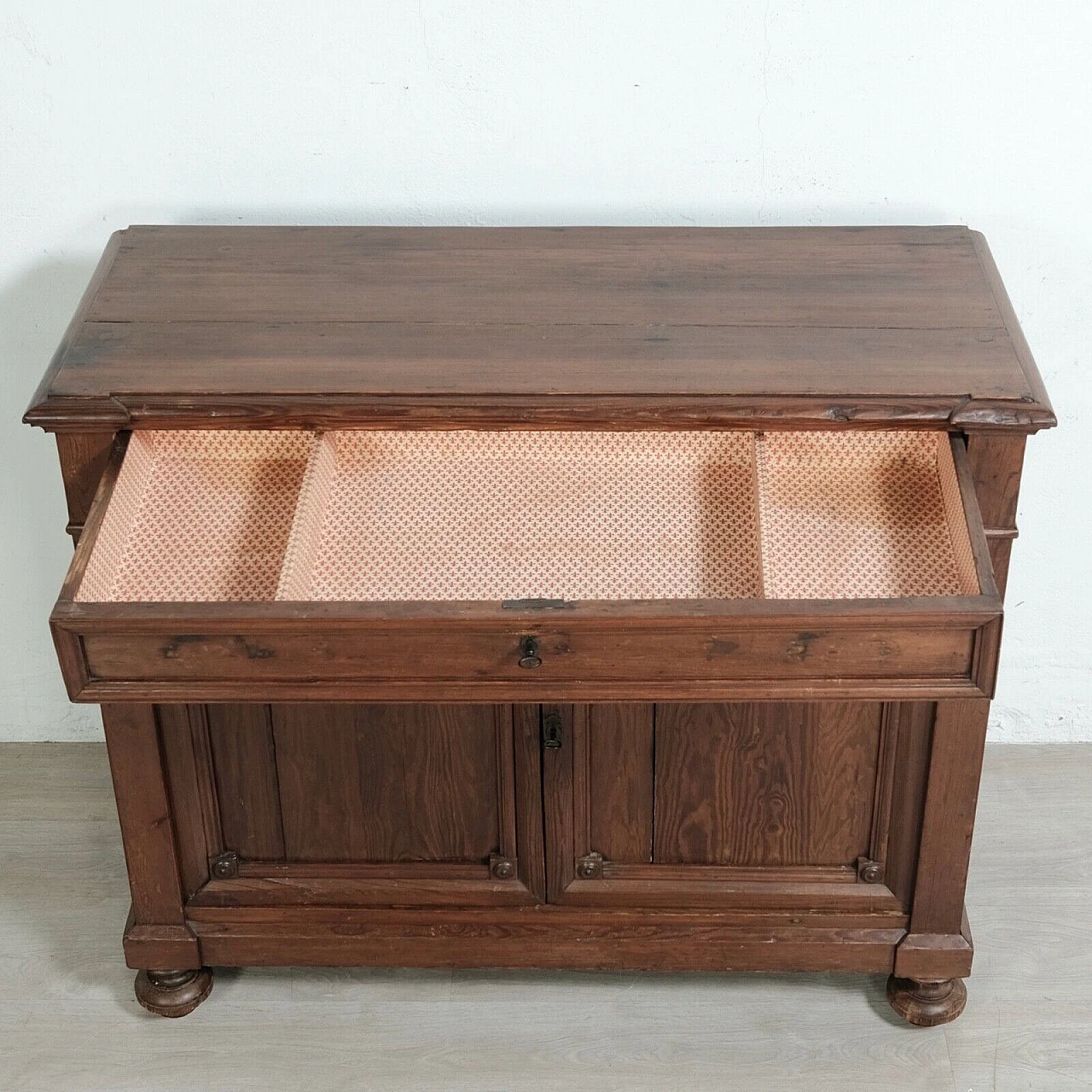 Walnut-stained larch sideboard, late 19th century 8