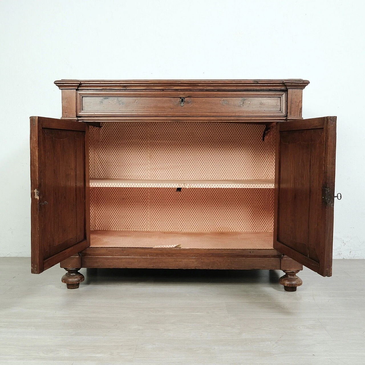 Walnut-stained larch sideboard, late 19th century 10