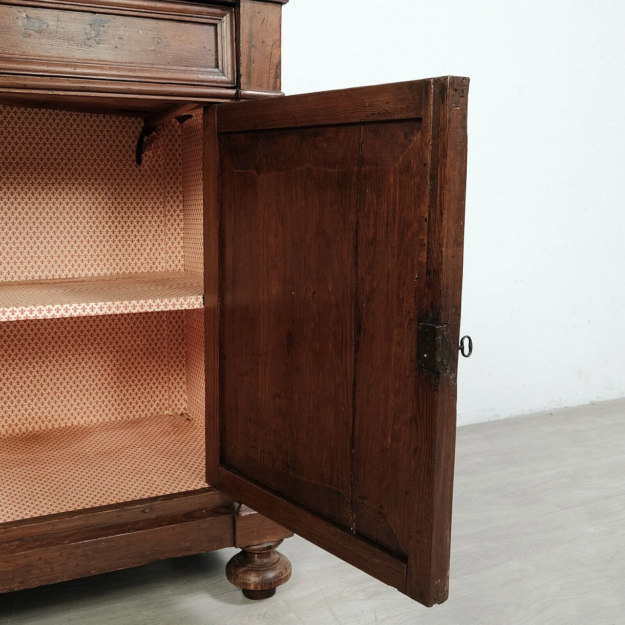 Walnut-stained larch sideboard, late 19th century 14